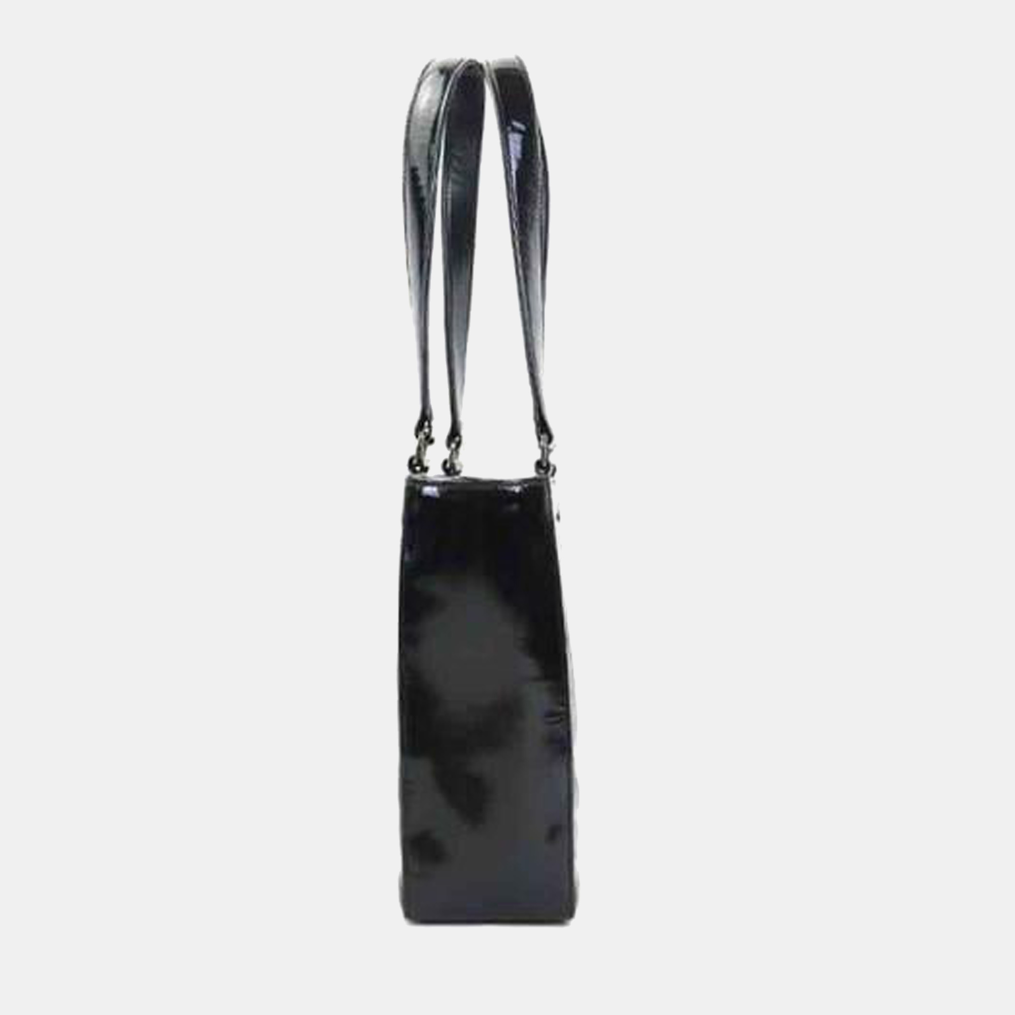 

Chanel Black Patent Leather Small Chocolate Bar Tote Bag
