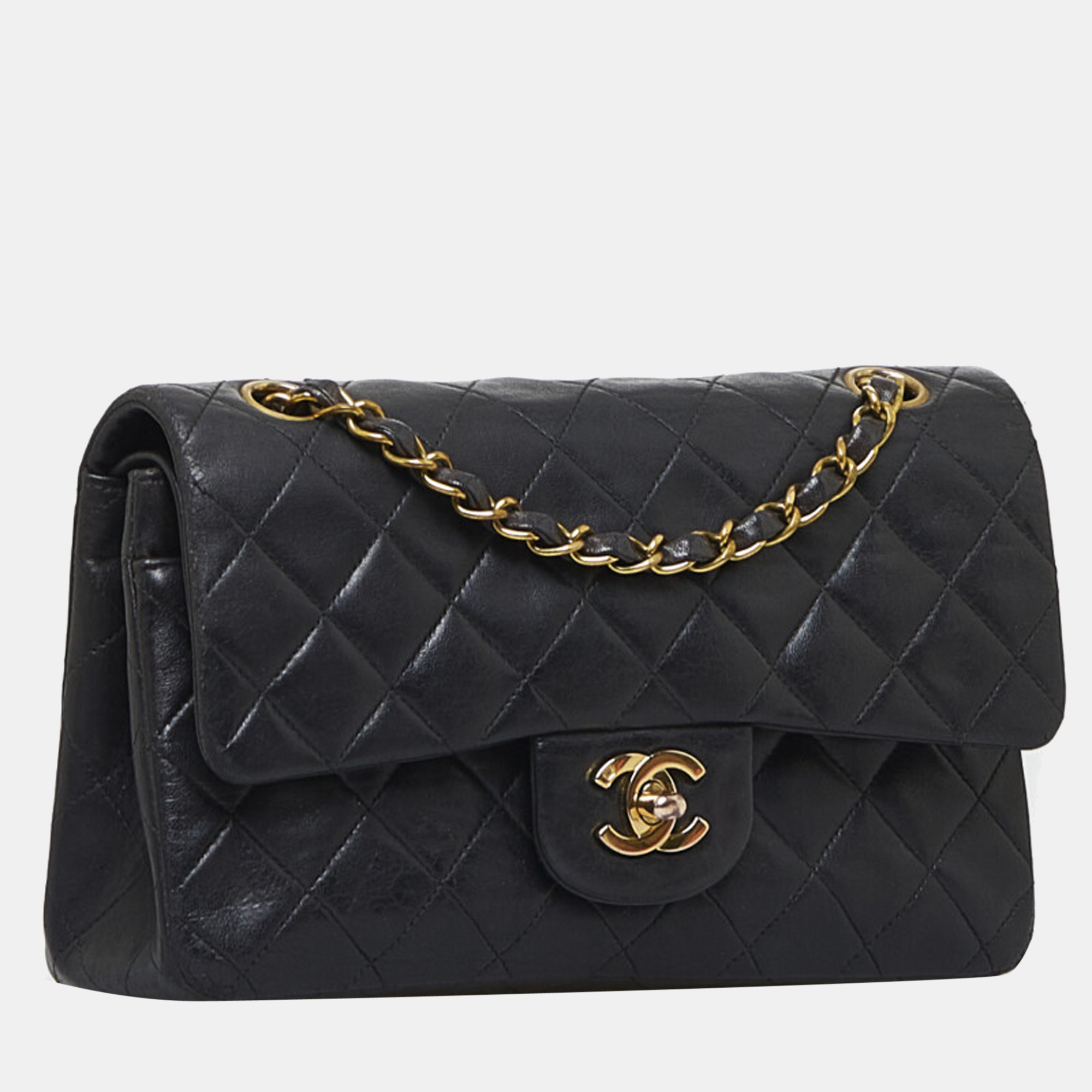 

Chanel Black Leather  Classic Double Flap Shoulder Bag