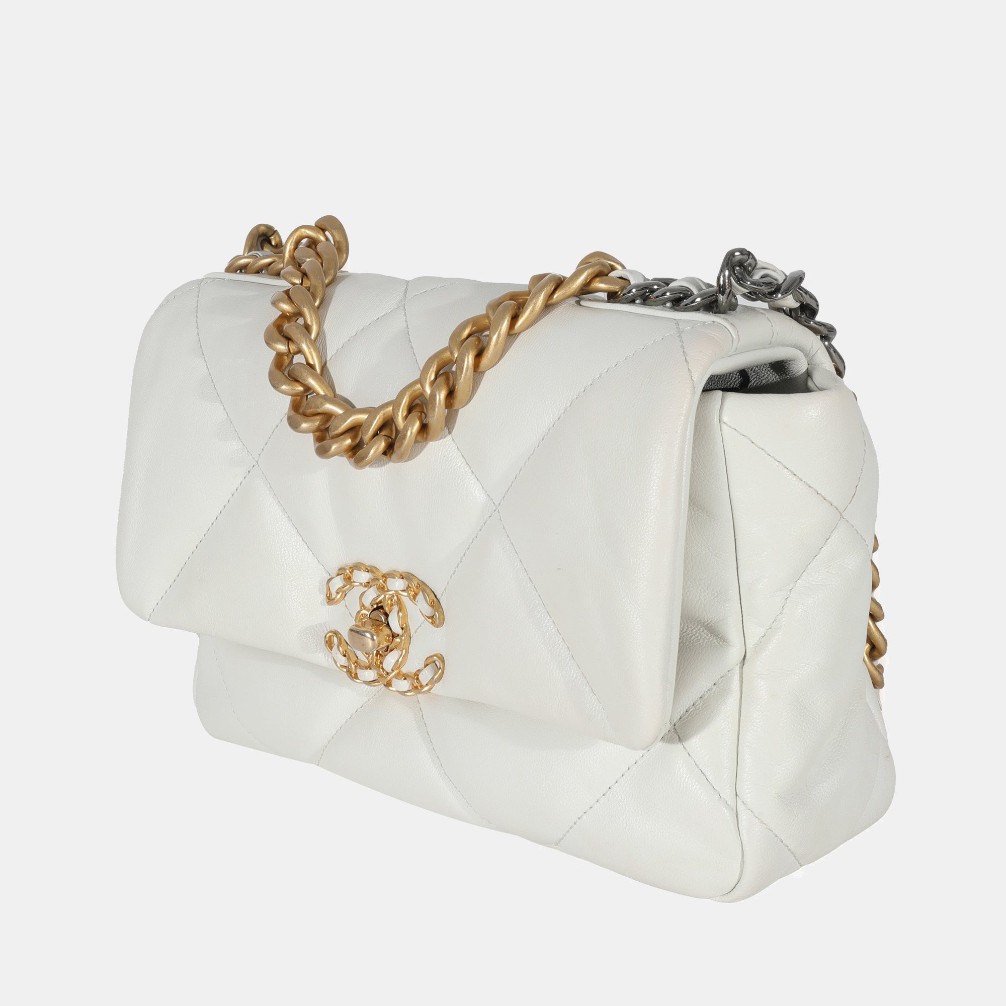 

Chanel White Calfskin Chanel 19 Bag