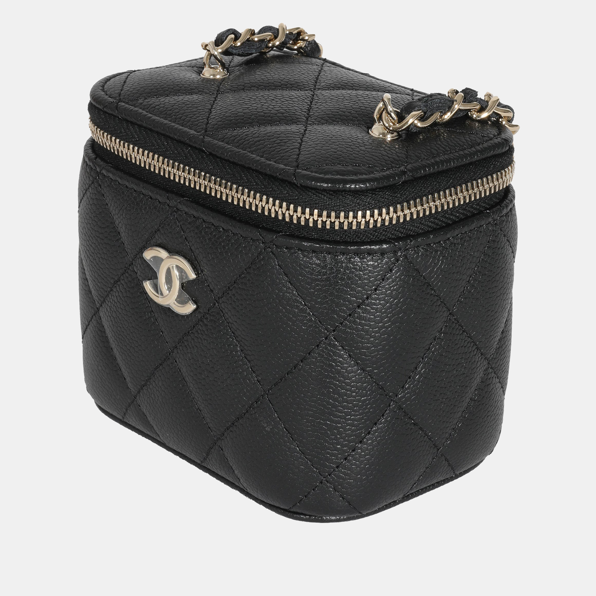 

Chanel Black Quilted Caviar Leather CC Mini Vanity Case