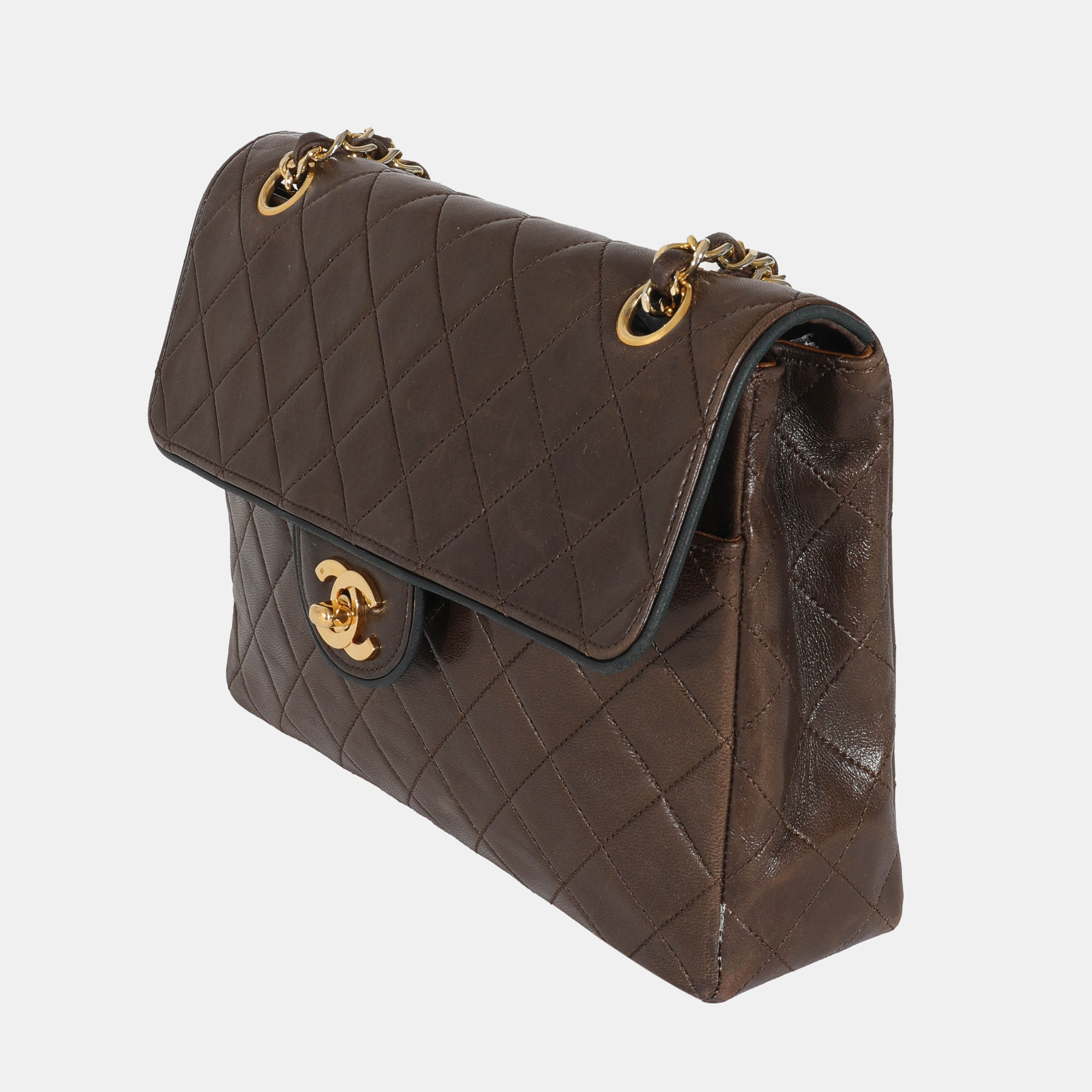 

Chanel Vintage Brown Lambskin CC Flap Bag