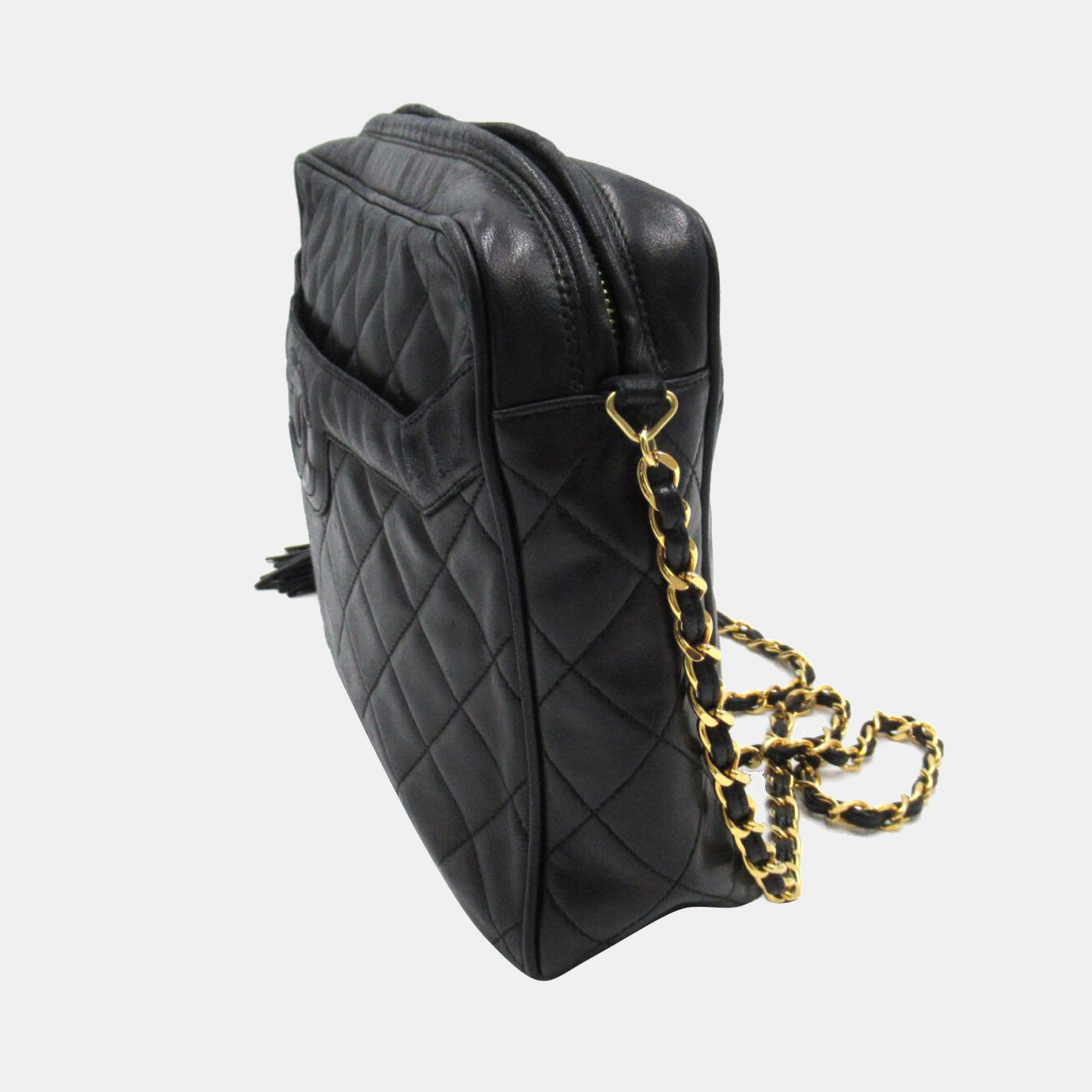 

Chanel Black CC Quilted Leather Tassel Camera Bag