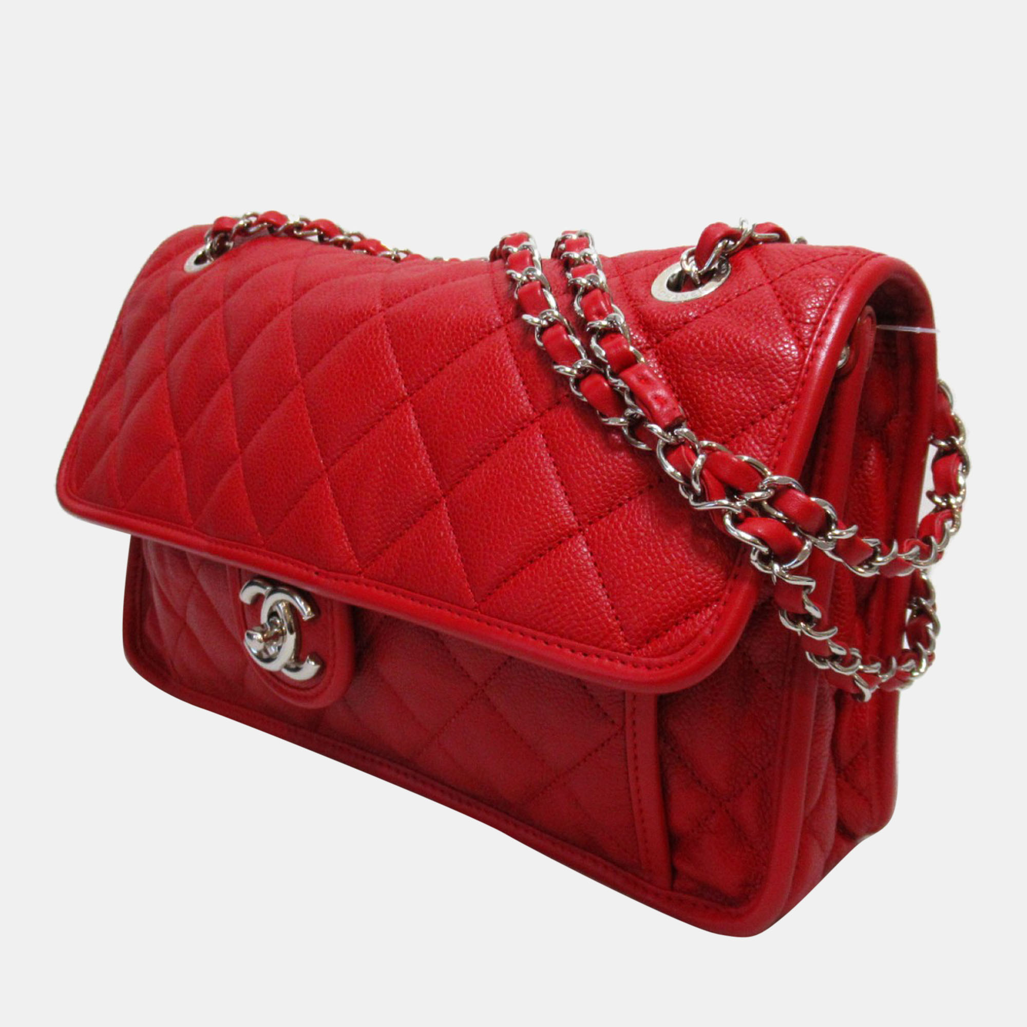 

Chanel Red CC Quilted Caviar French Riviera Flap Bag