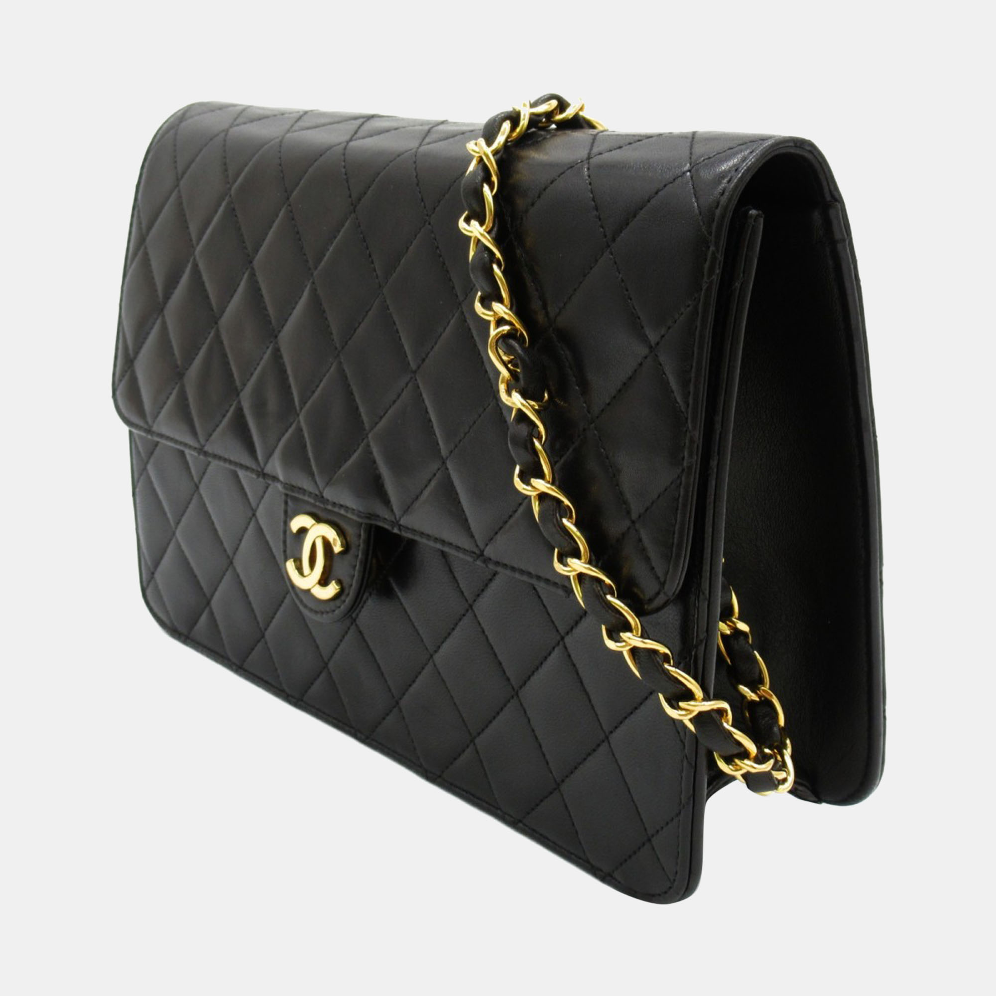 

Chanel Black CC Quilted Leather Single Flap Bag Shoulder Bag