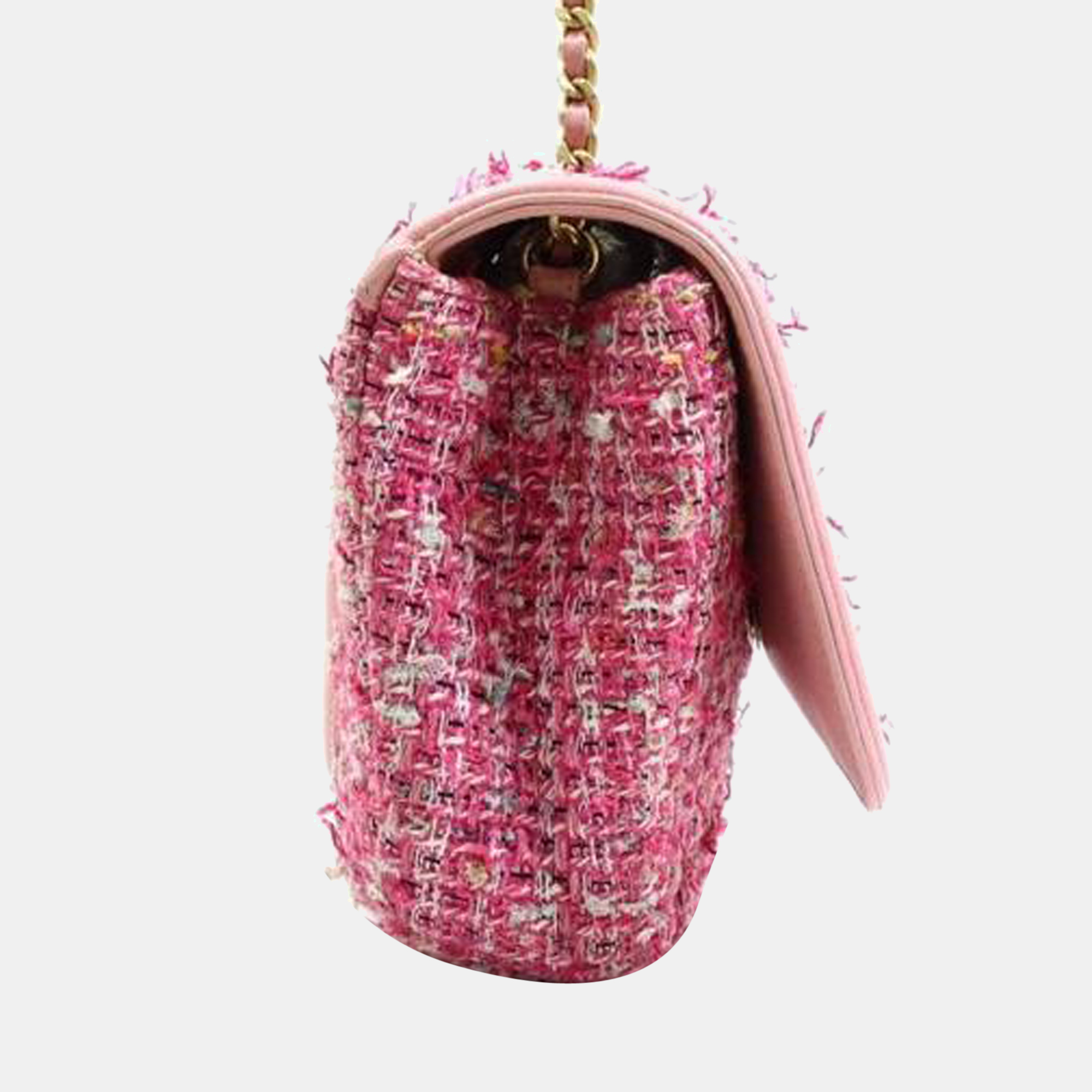 

Chanel Pink Tweed Leather Medium Filigree Shoulder Bag