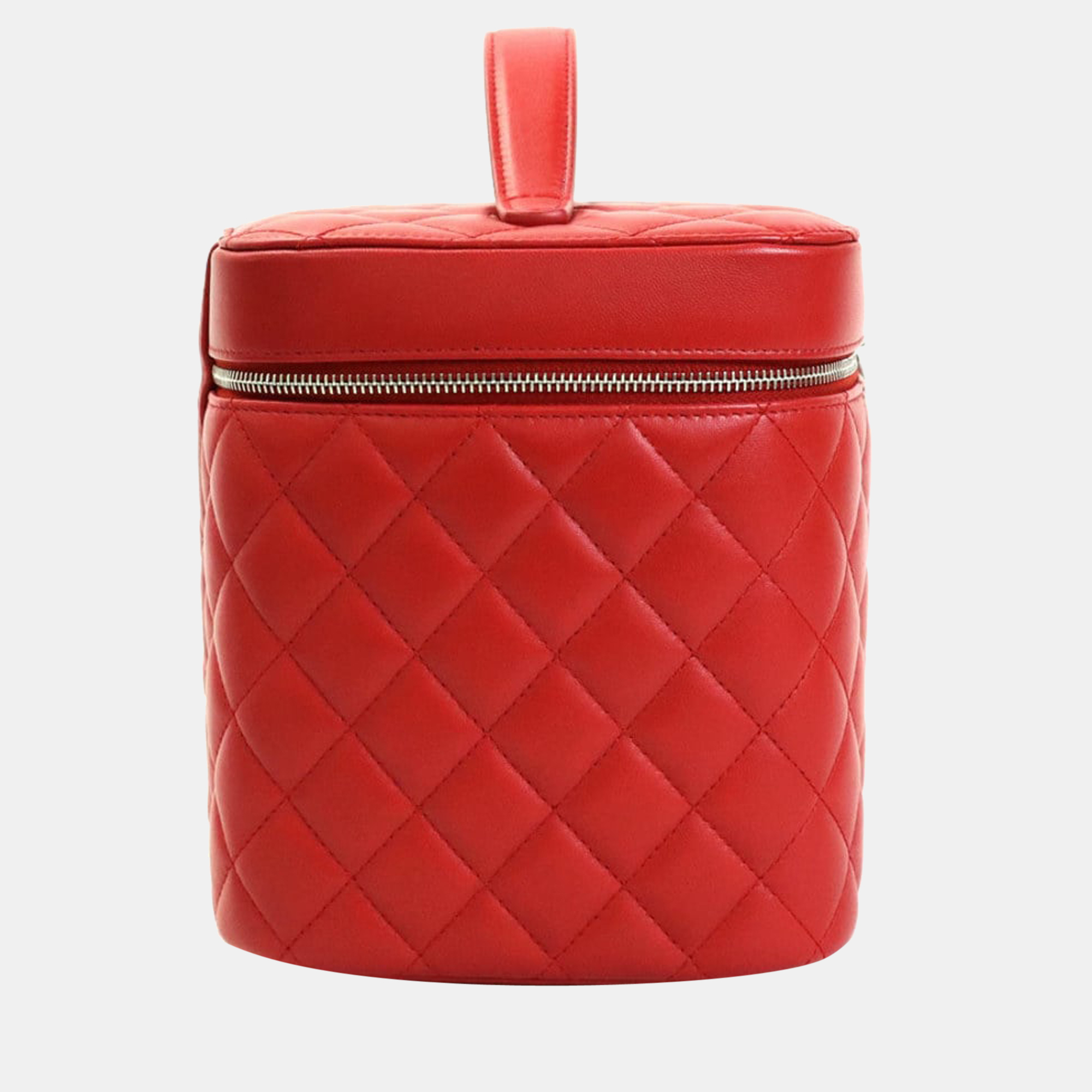 

Chanel Red Leather Top Handle Vanity Case