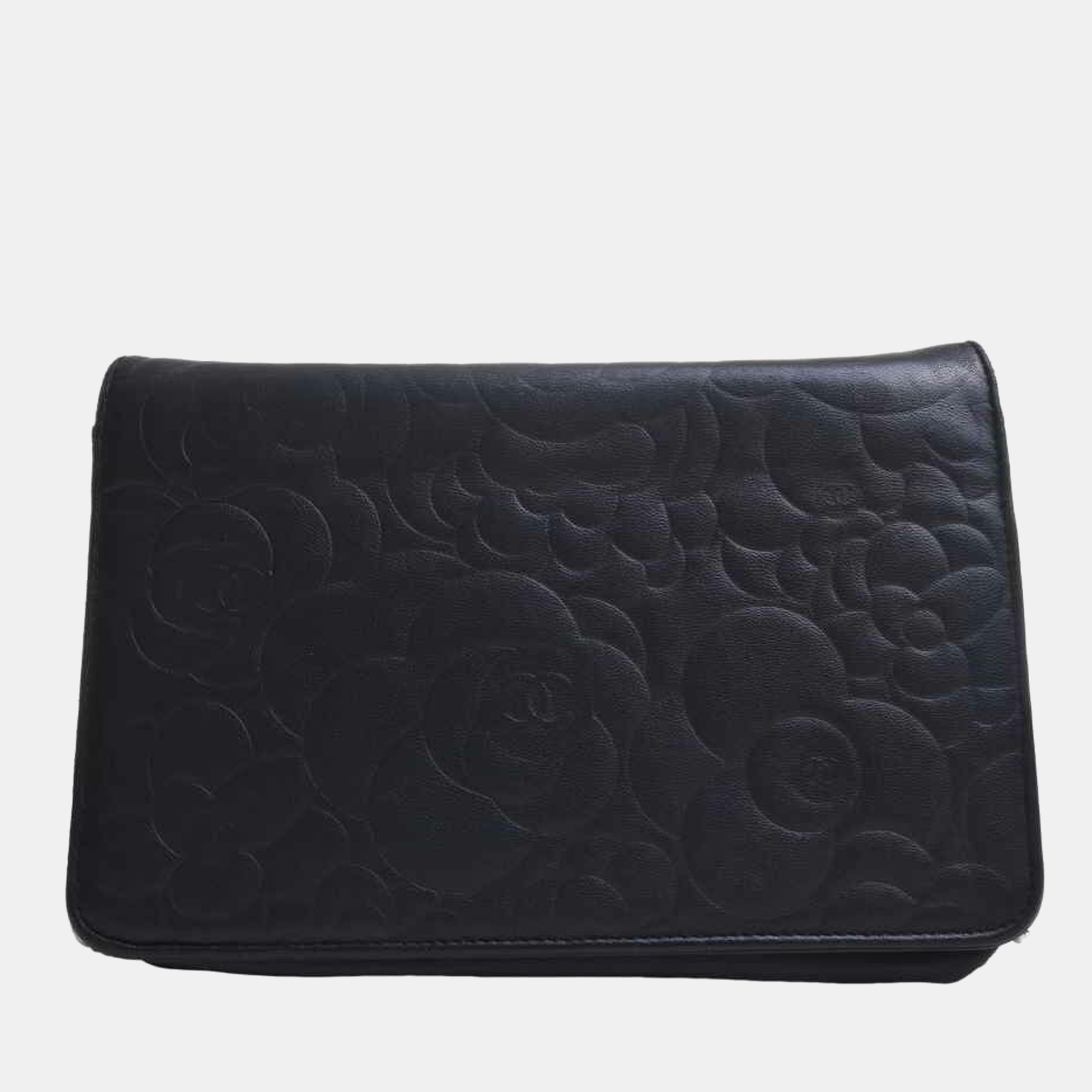 

Chanel Black Leather Camellia Wallet on Chain