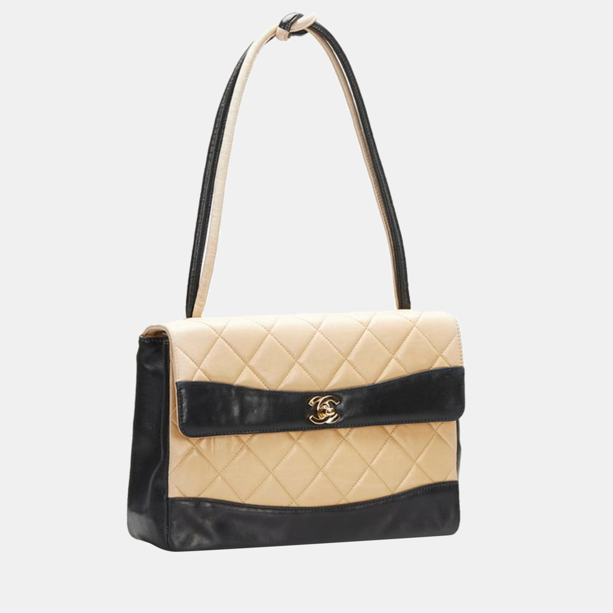 

Chanel Beige/Black Bicolor Leather CC Shoulder Bag