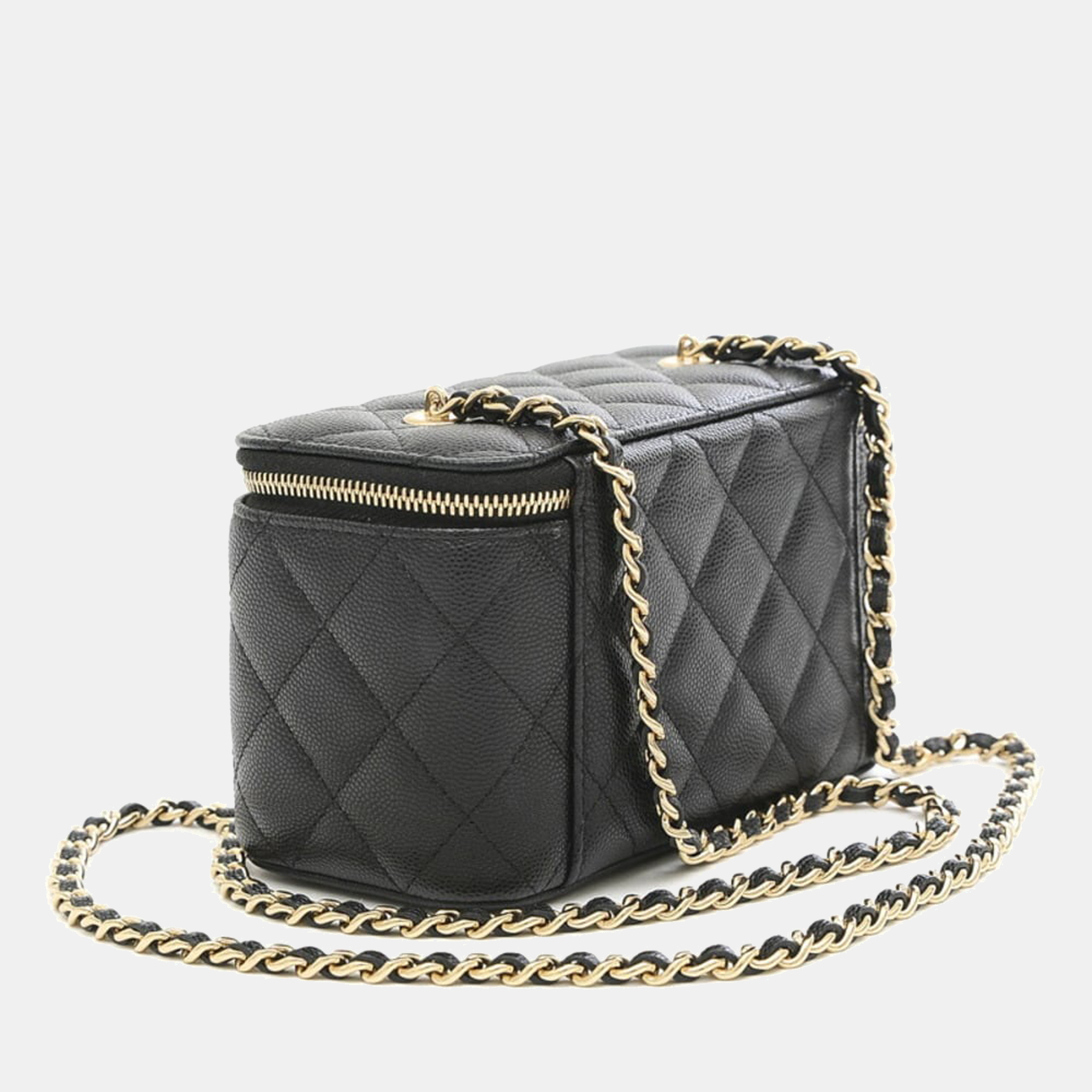 

Chanel Black Leather Vanity Chain Shoulder Bag