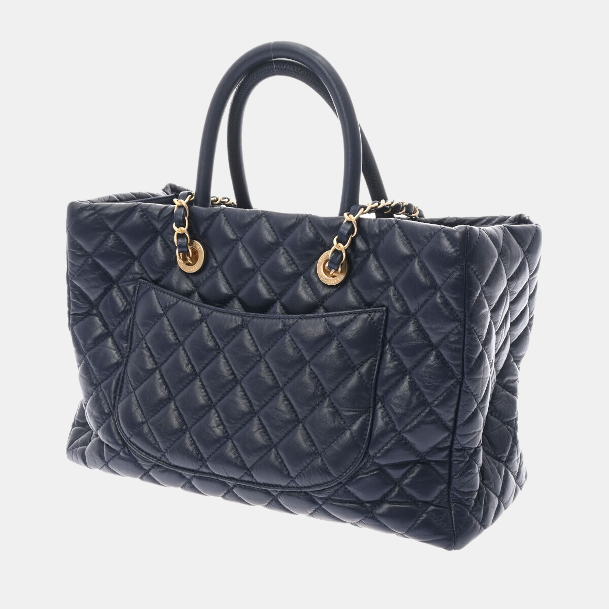 

Chanel Blue Leather CC Tote Bag