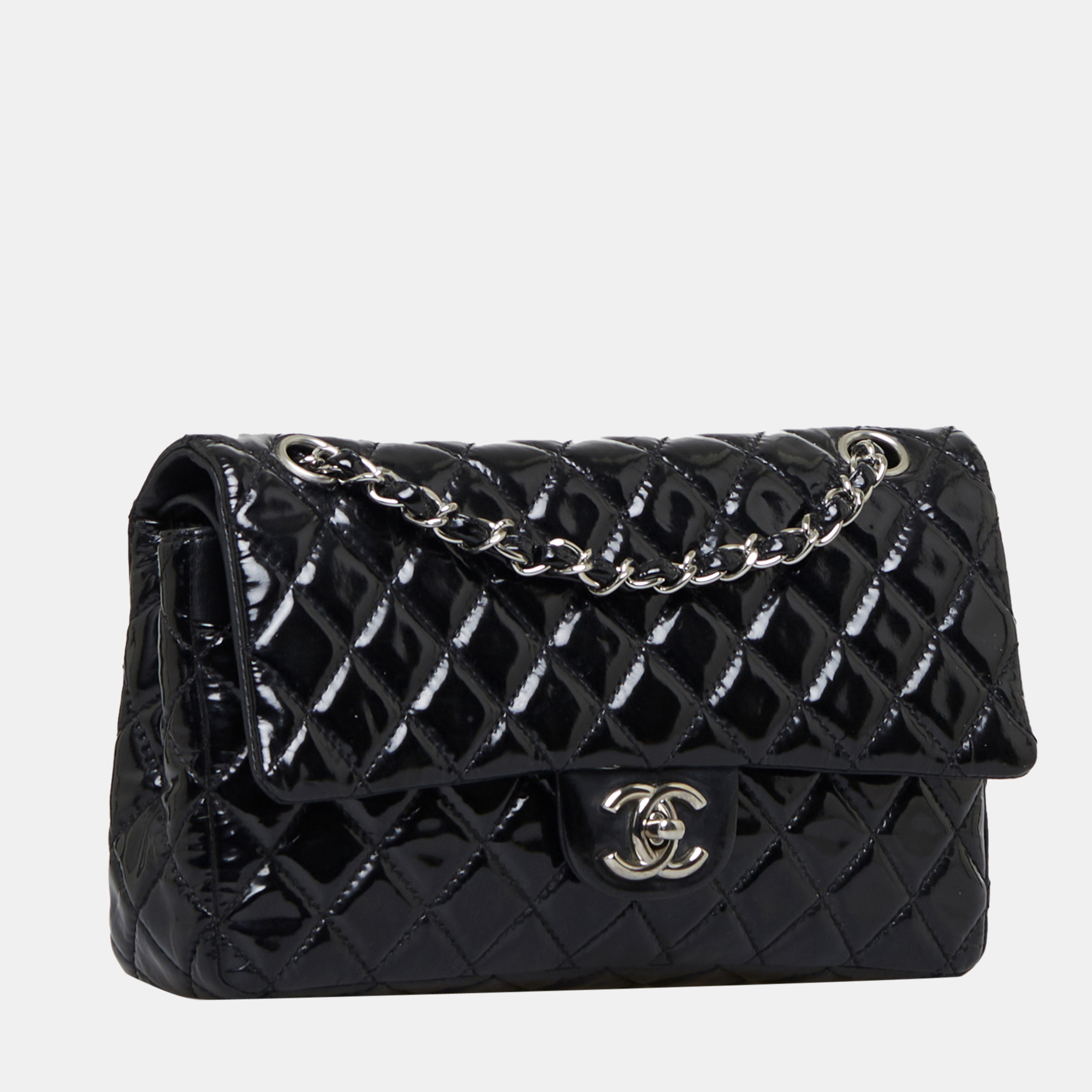 

Chanel Black Classic Patent Double Flap