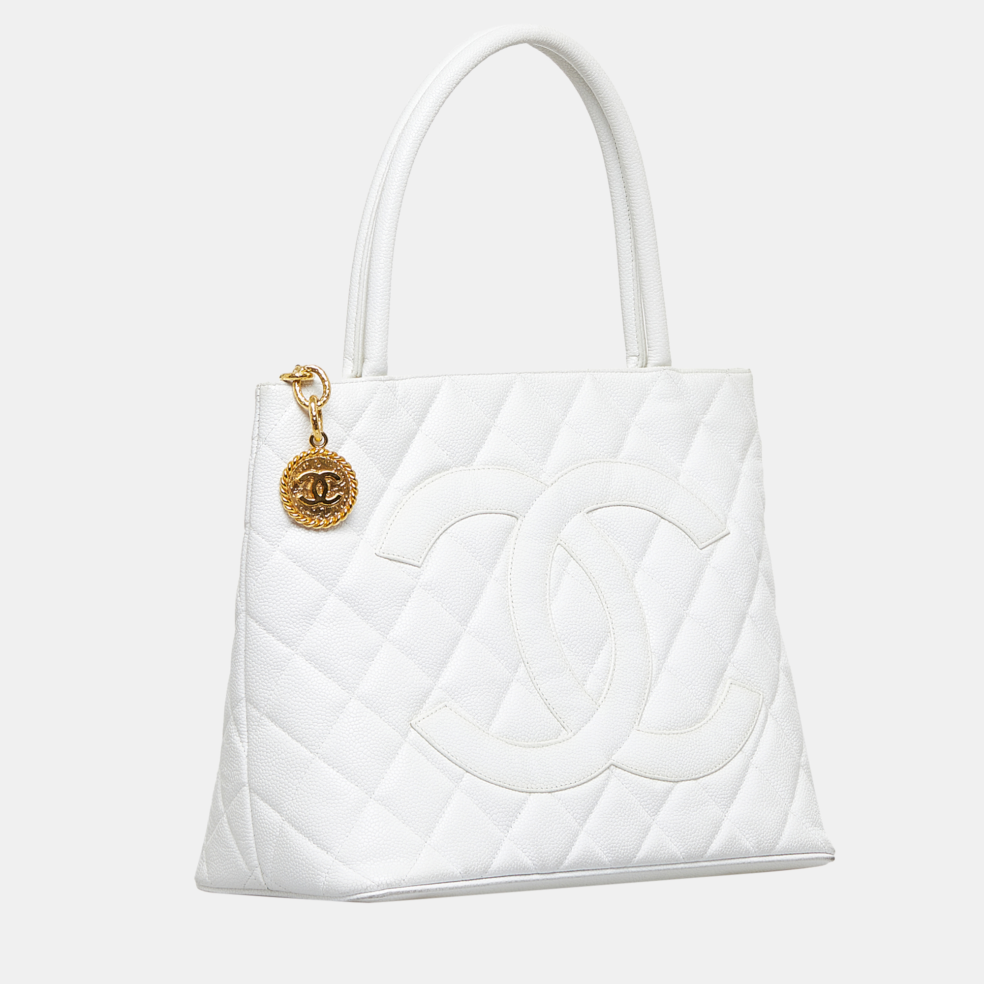 

Chanel White Caviar Medallion Tote
