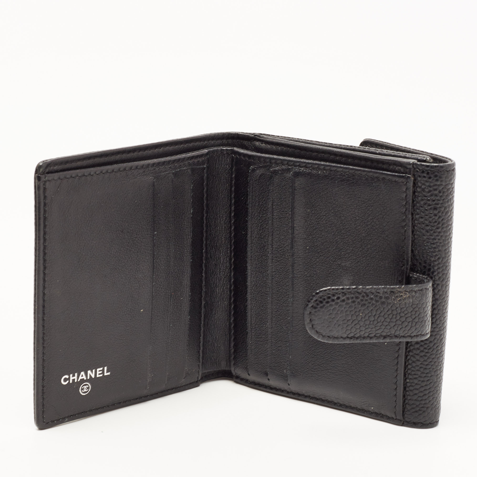 

Chanel Black Caviar Leather CC Flap French Wallet