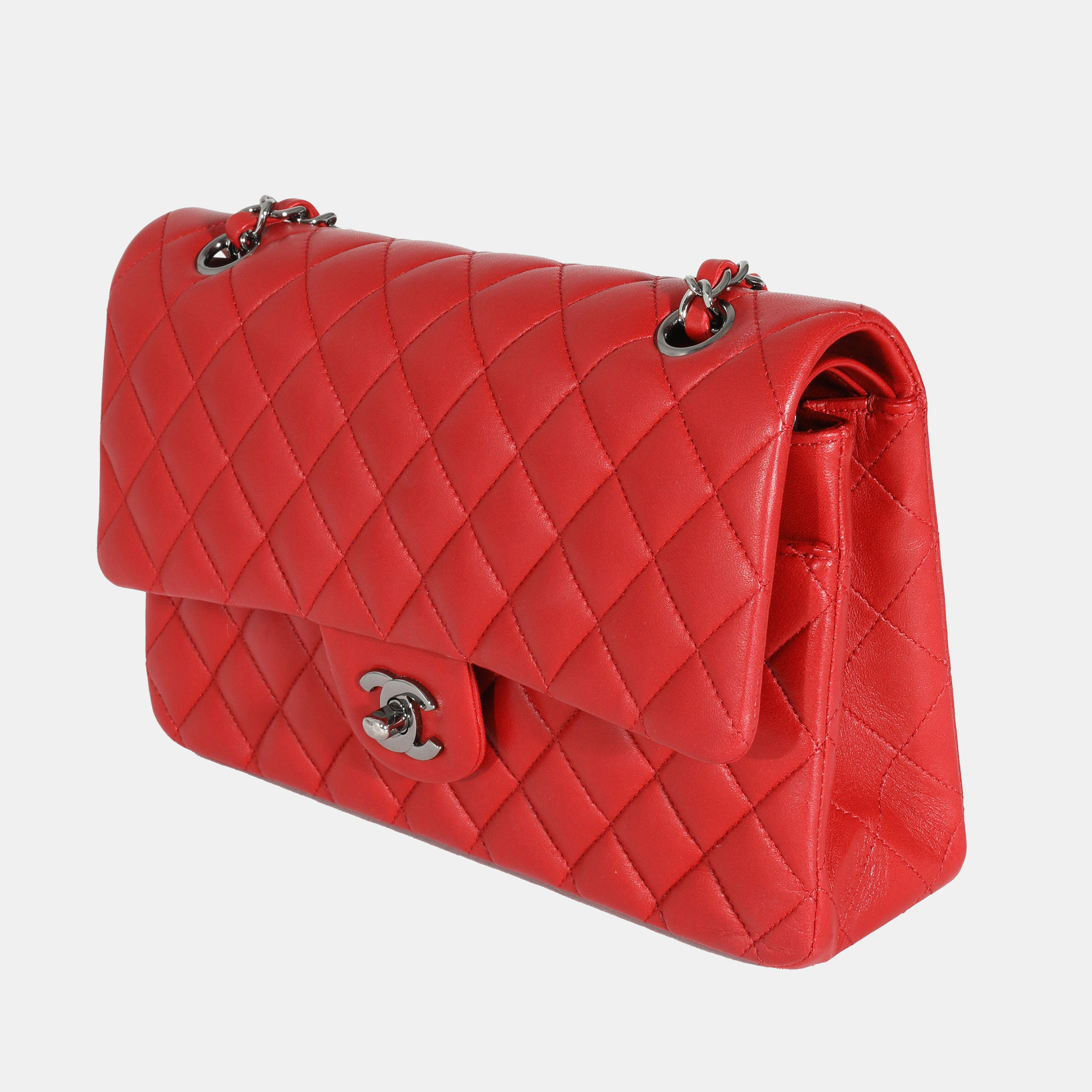 

Chanel Red Lambskin Leather Medium Classic Double Flap Bag