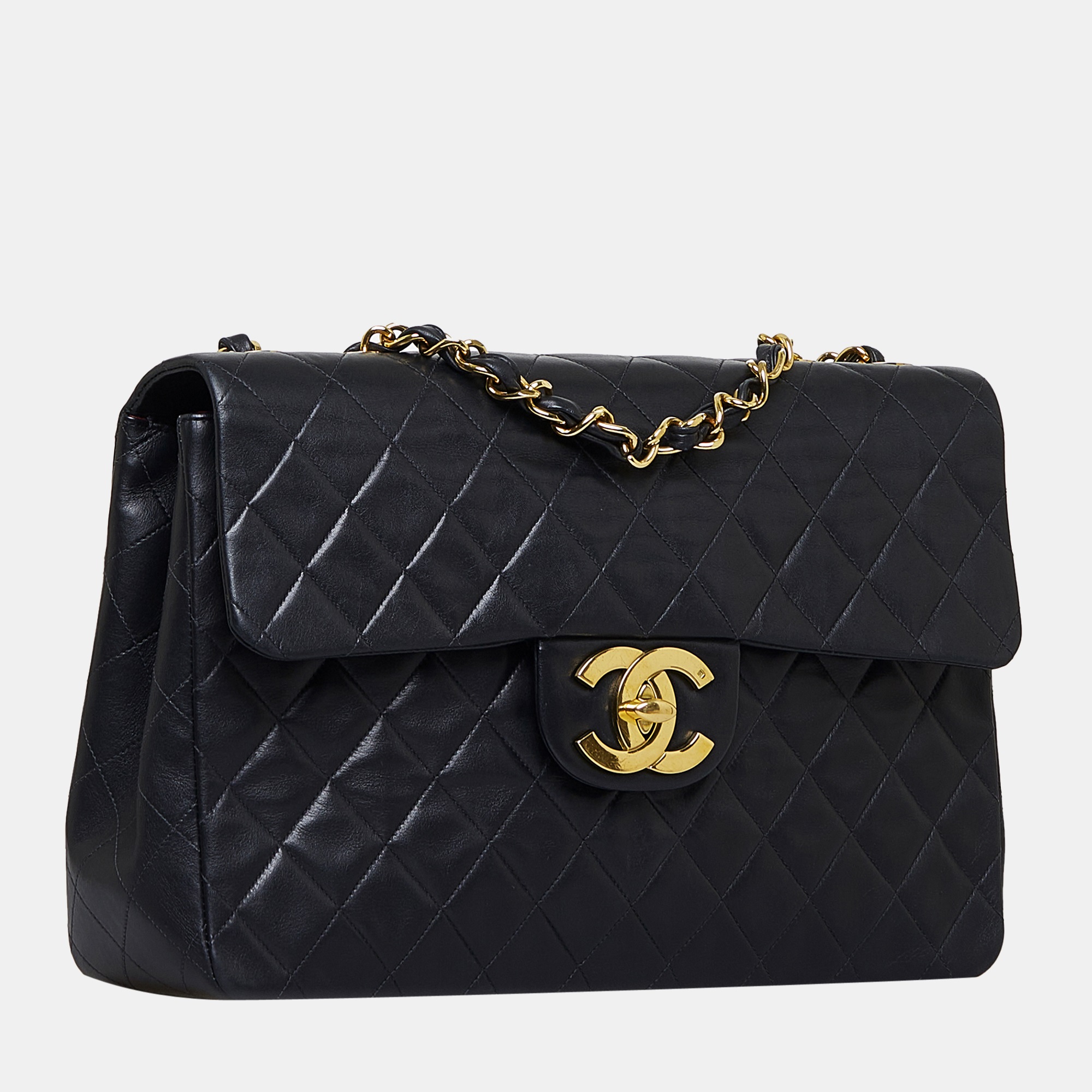 

Chanel Black Jumbo  Classic Lambskin Maxi Single Flap