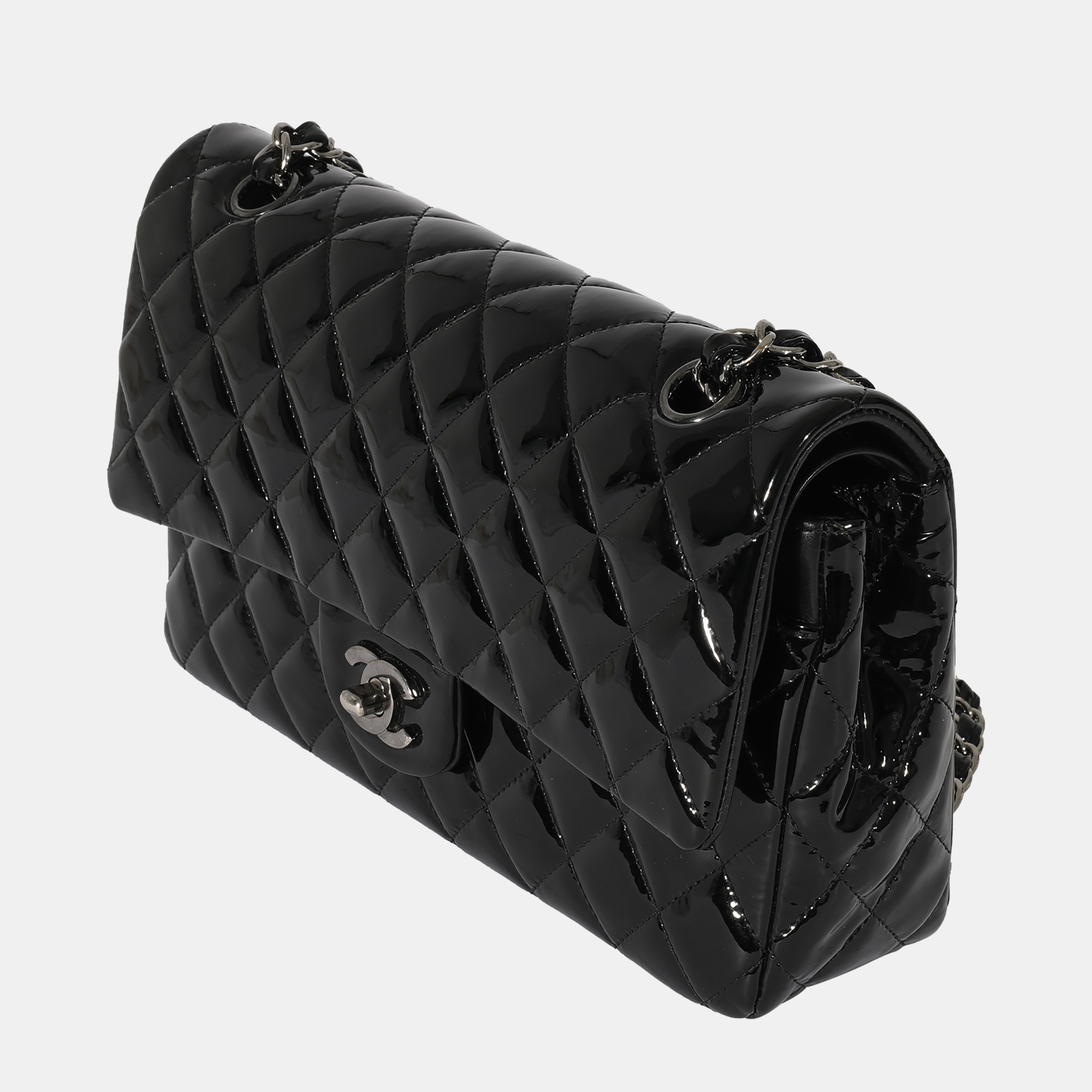 

Chanel Black Patent Medium Classic Double Flap