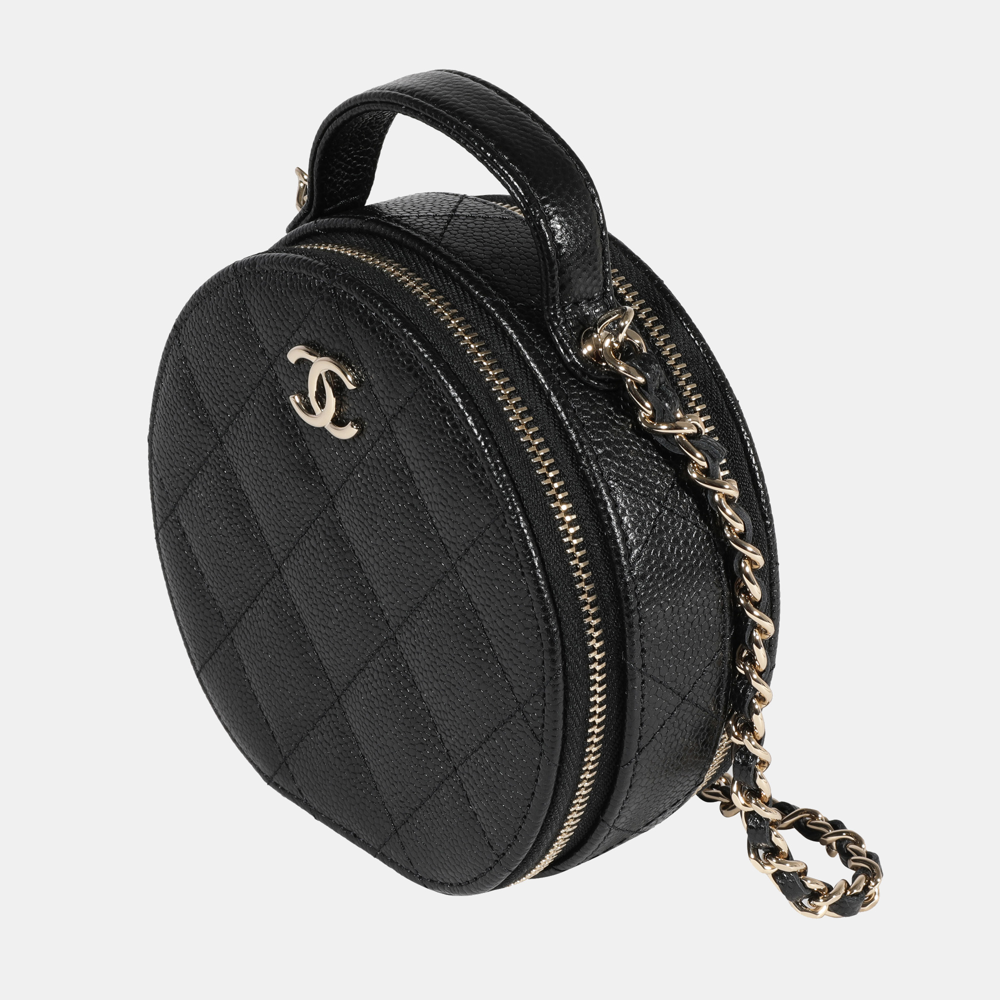 

Chanel Black Quilted Caviar Handle With Care Vanity Bag