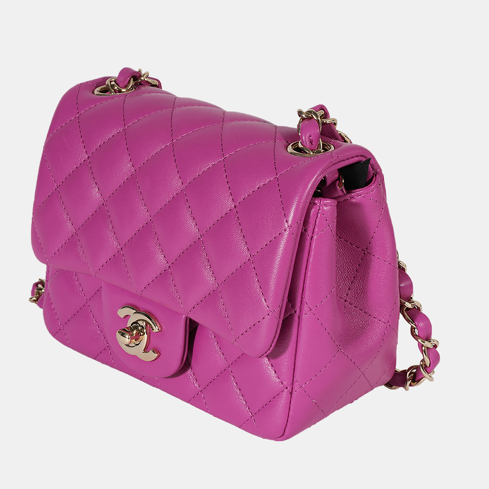 

Chanel Purple Quilted Lambskin Mini Square Classic Flap Bag