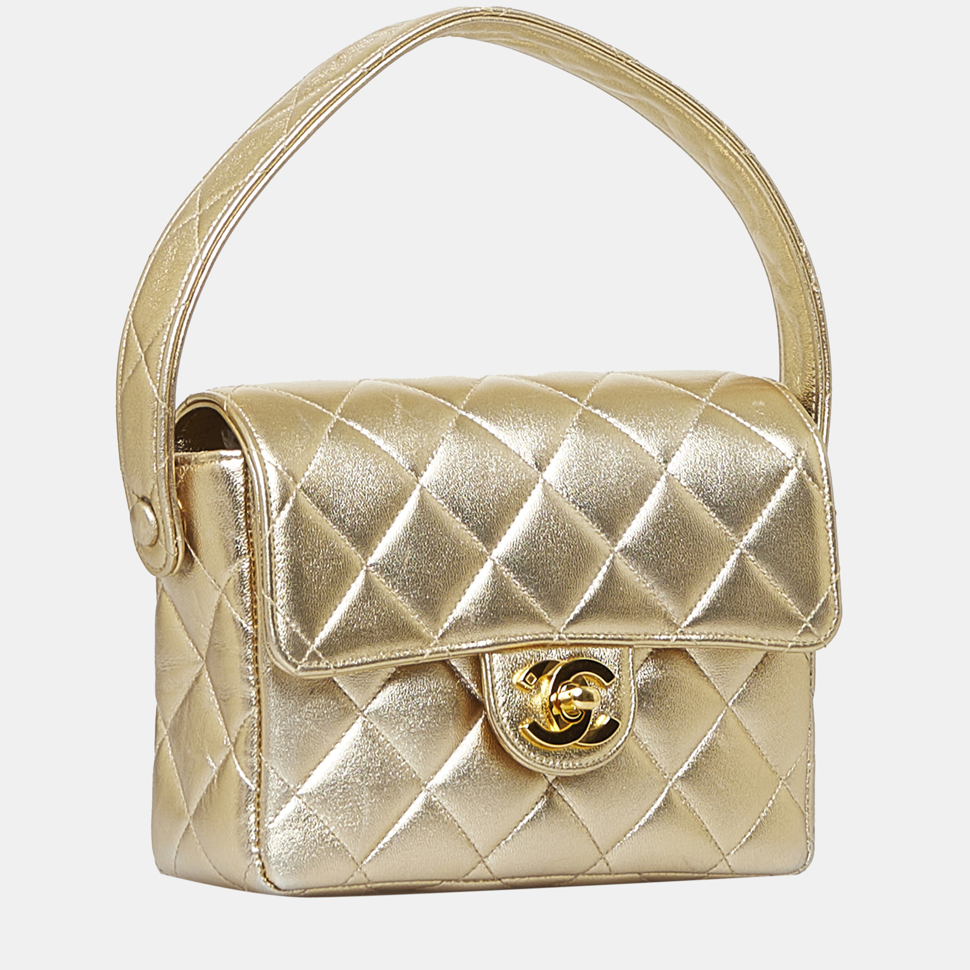 

Chanel Gold CC Flap Handbag