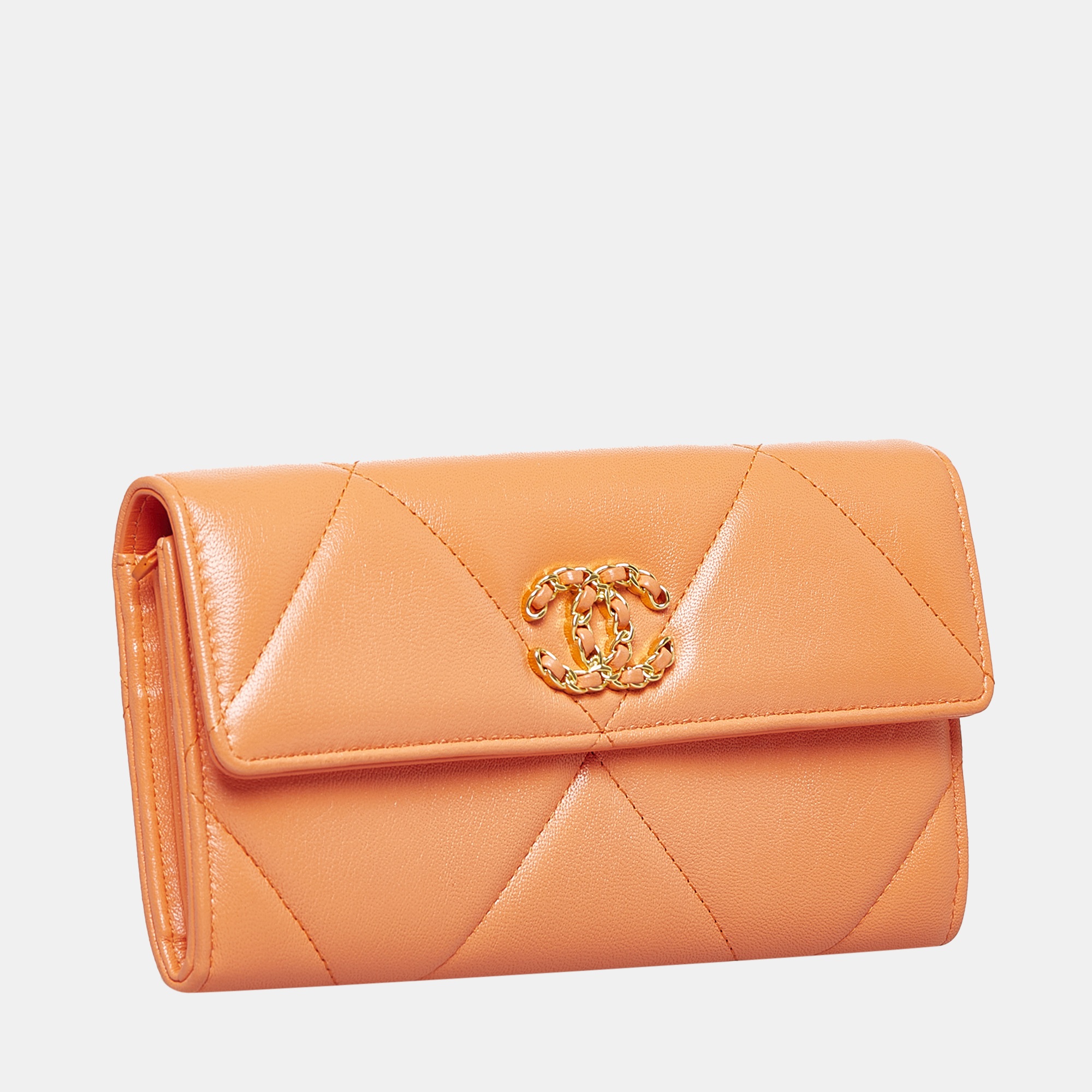 

Chanel Orange 19 Flap Long Wallet