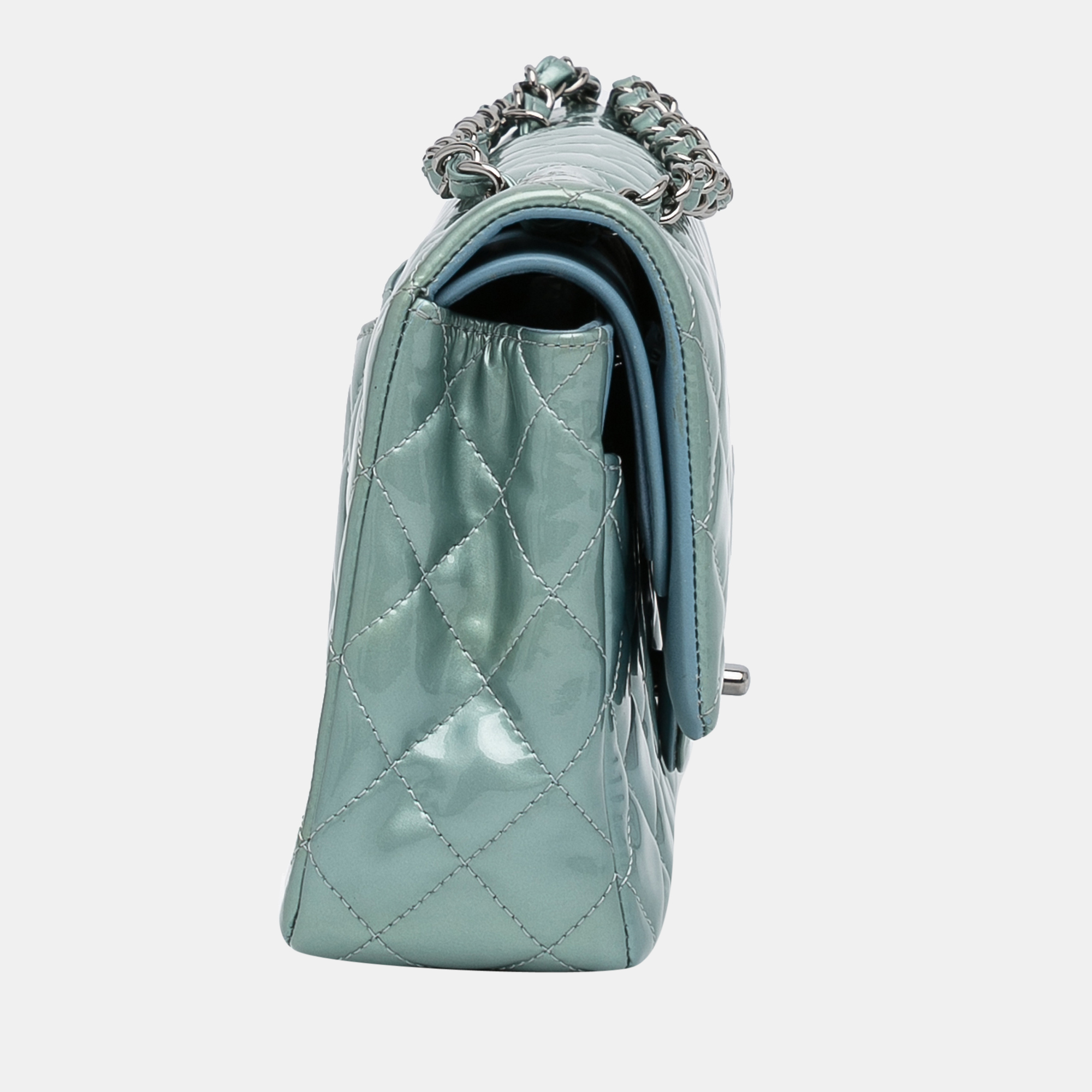 

Chanel Green Medium Classic Patent Double Flap
