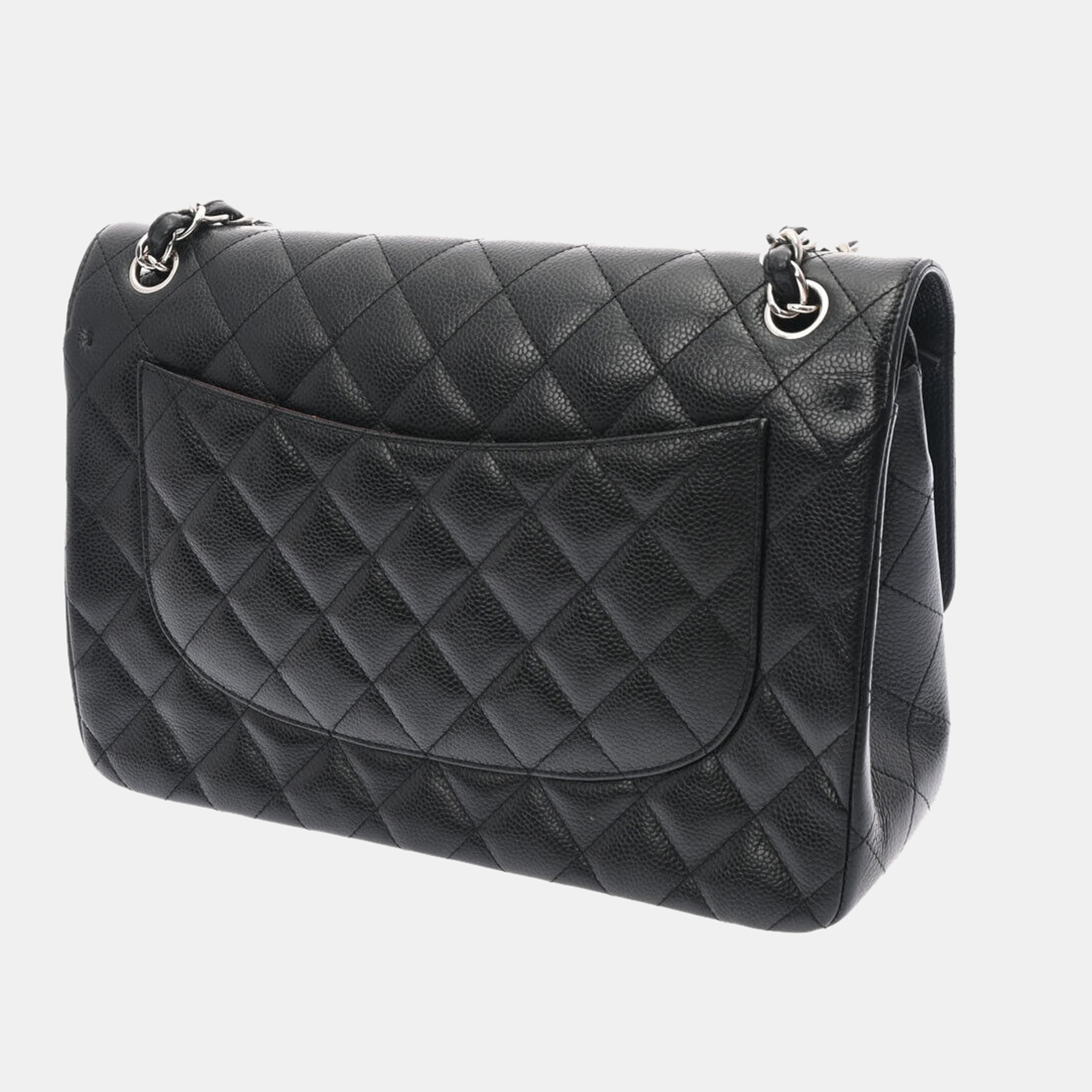 

Chanel Black Leather Jumbo Classic Double Flap Bag