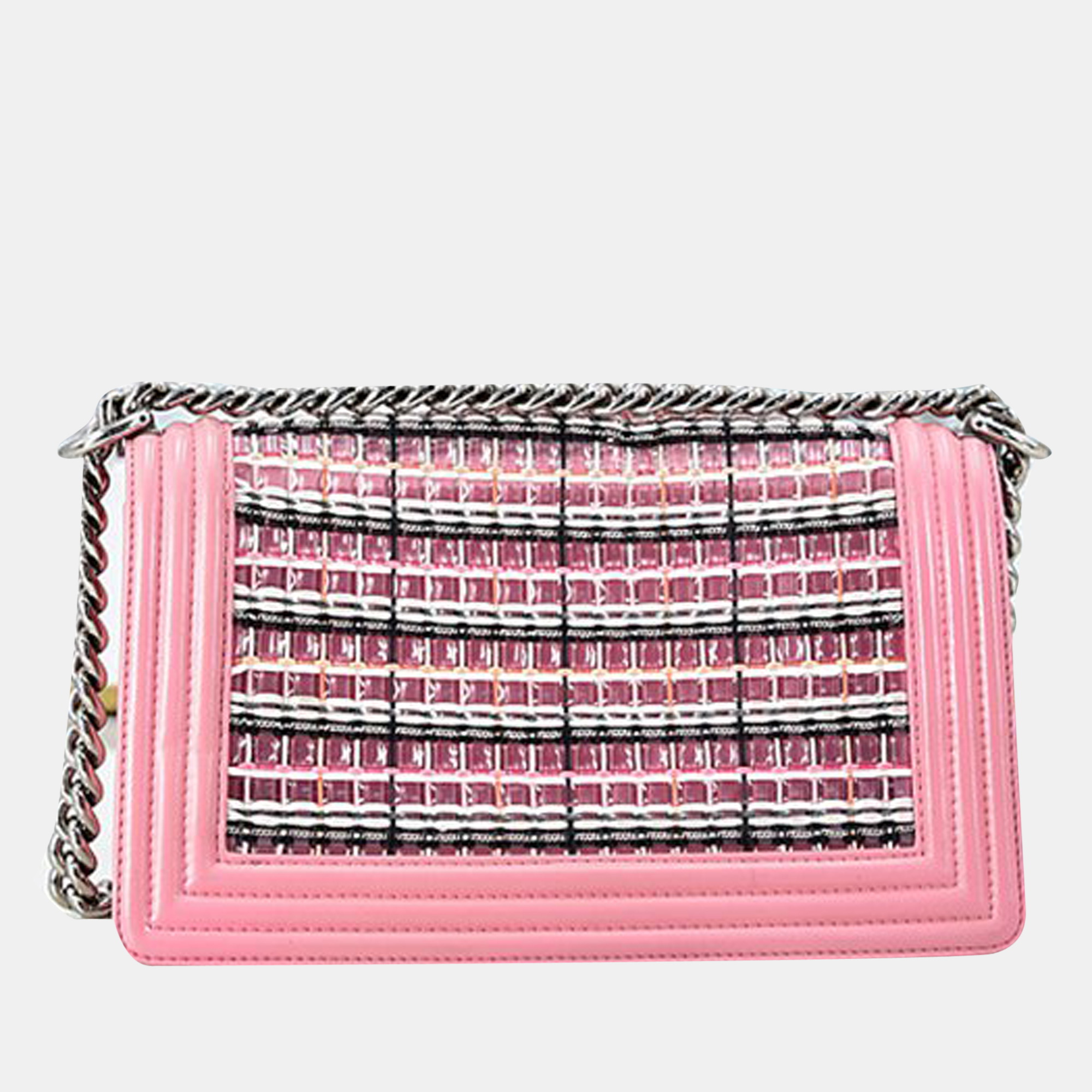 

Chanel Pink  Leather & PVC Le Boy Flap Bag