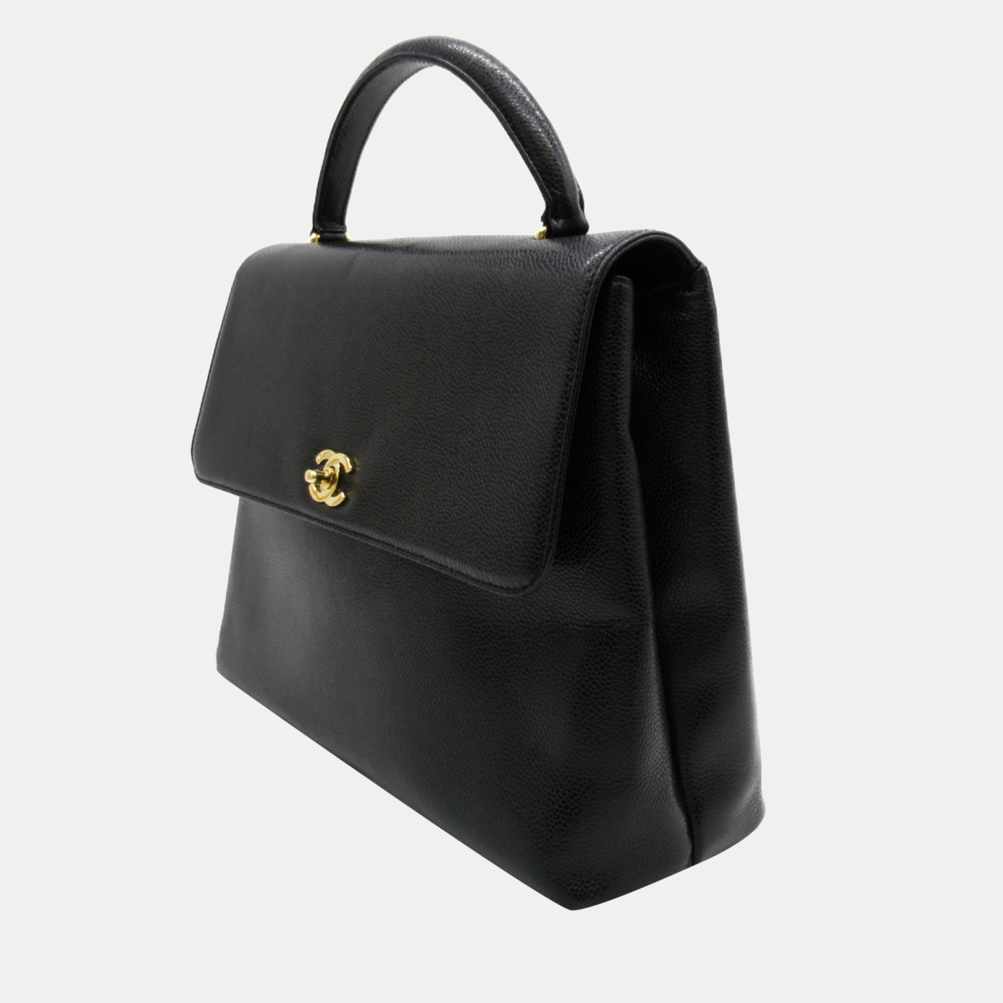 

Chanel Black Caviar Leather Vintage CC Handbag