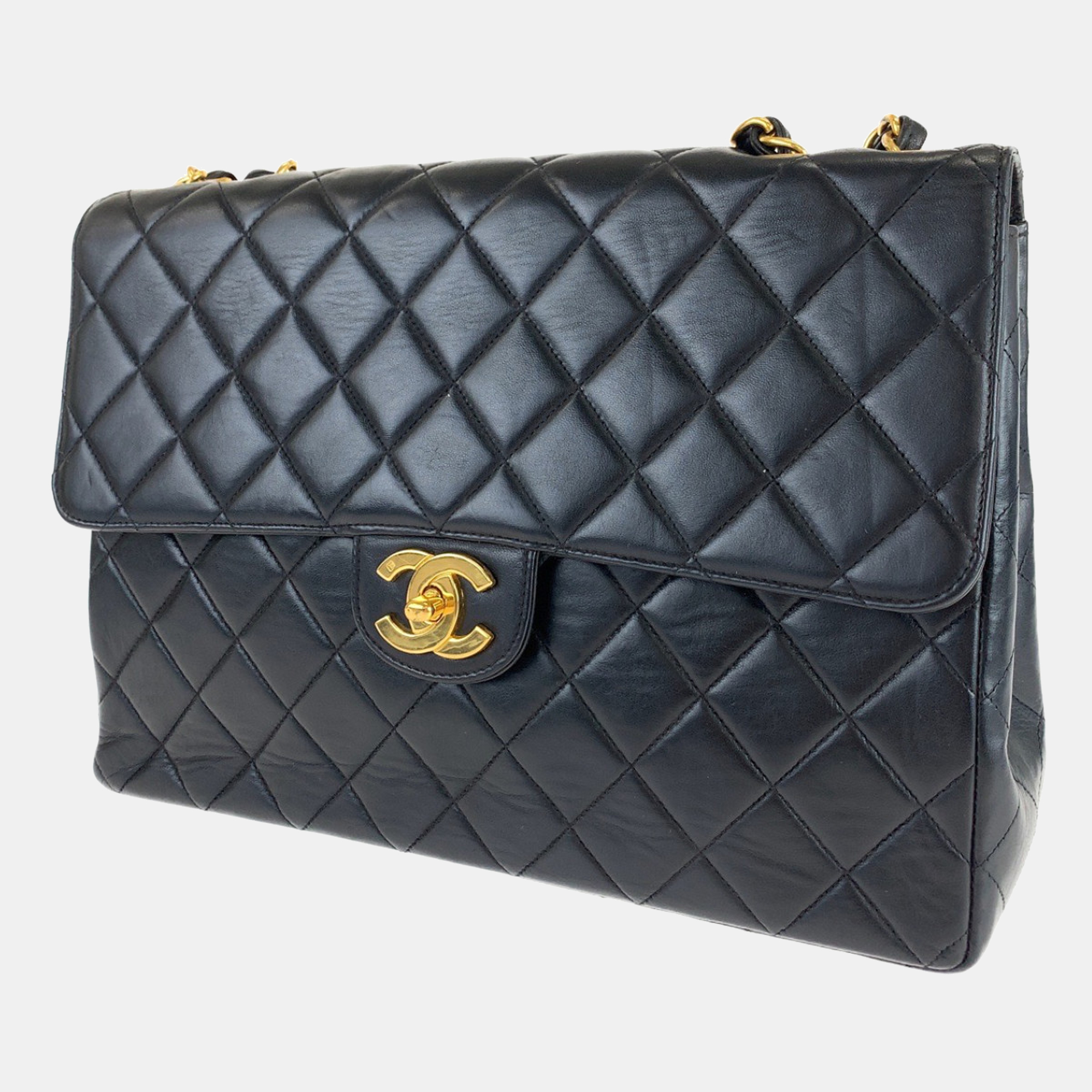 

Chanel Black Leather Jumbo Classic Single Flap Bag