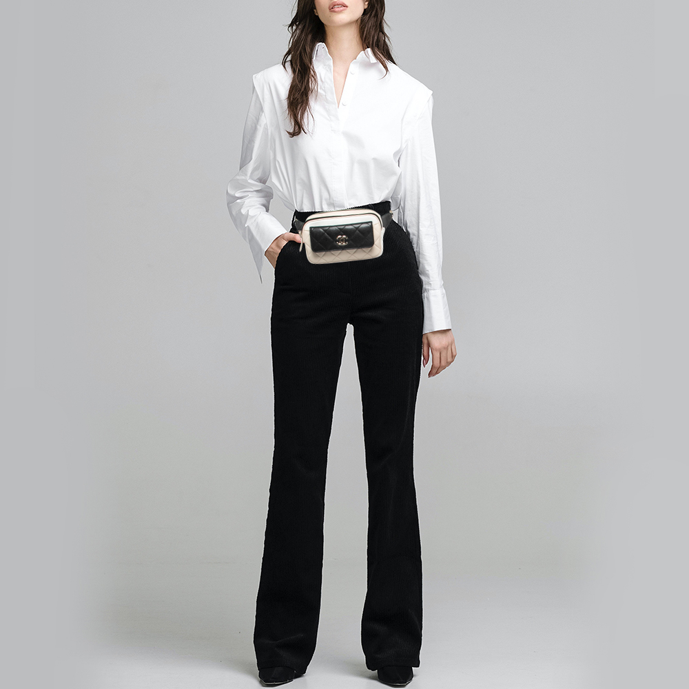 

Chanel Tricolor Quilted Leather Belt Bag, Multicolor