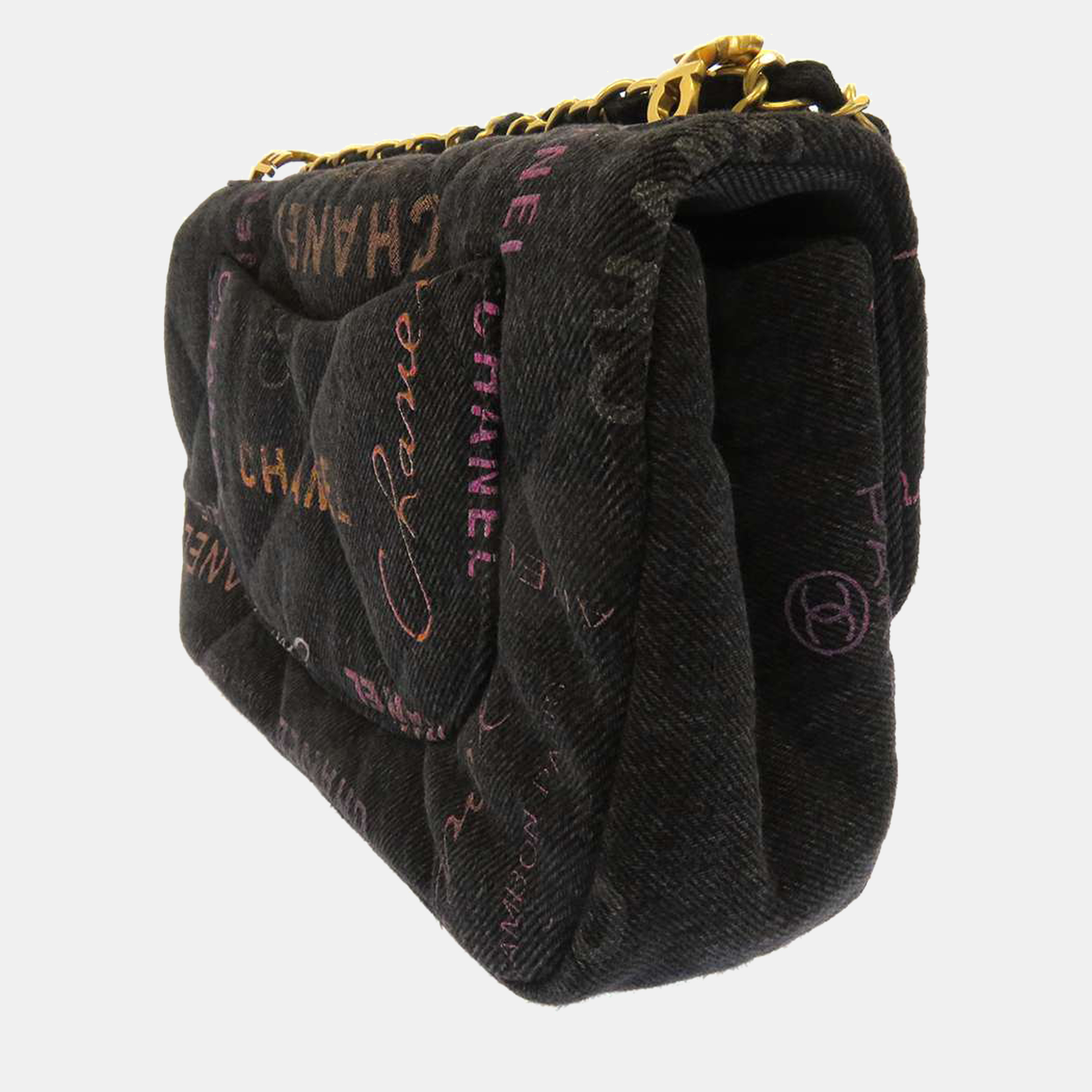 

Chanel Black Canvas Vintage Flap Bag
