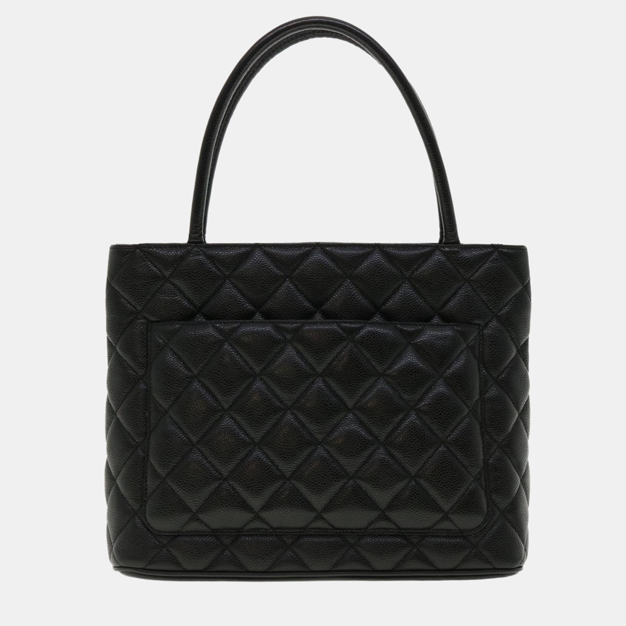 

Chanel Black Caviar Leather Medallion Tote Bag