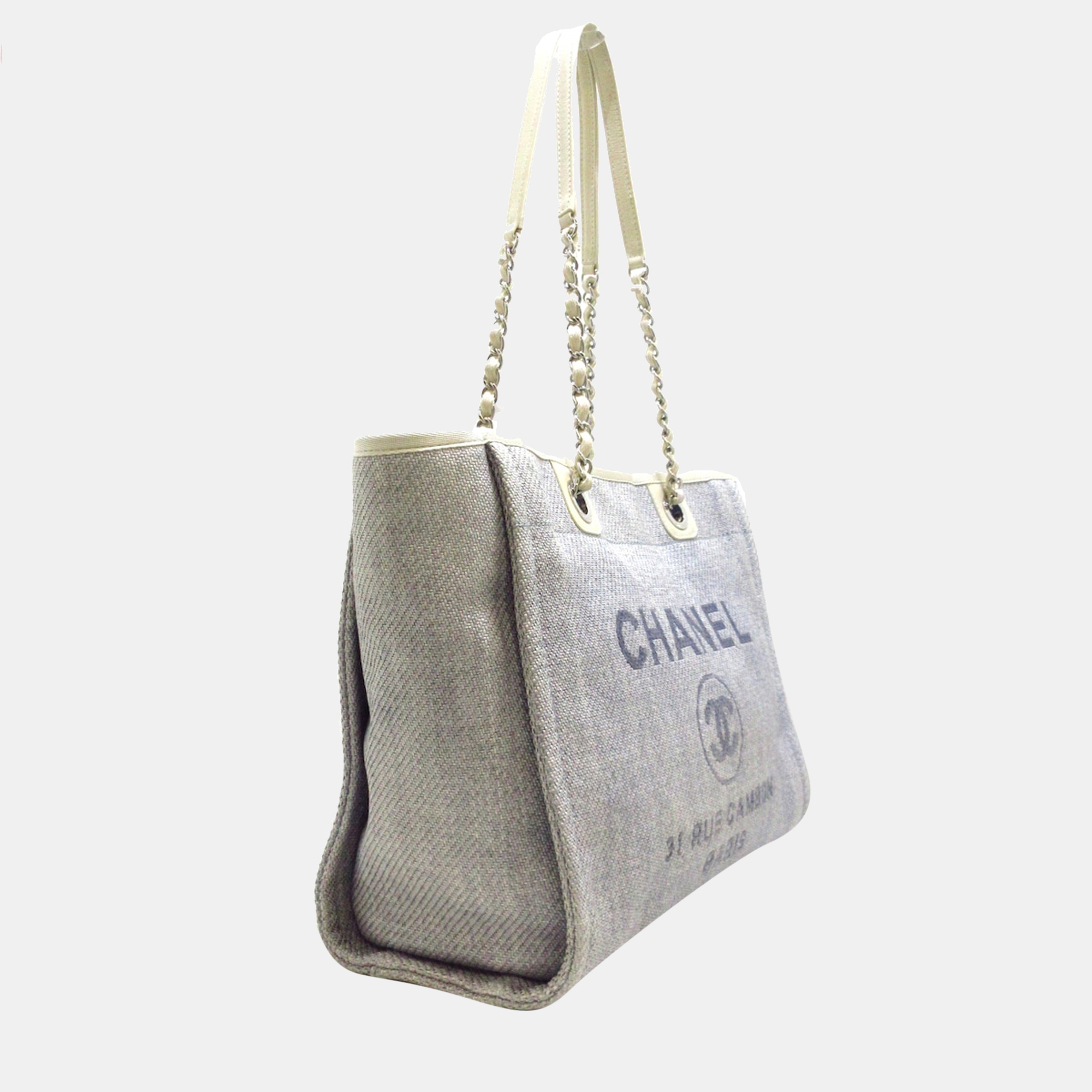 

Chanel Blue Denim Deauville tote Bag, Grey