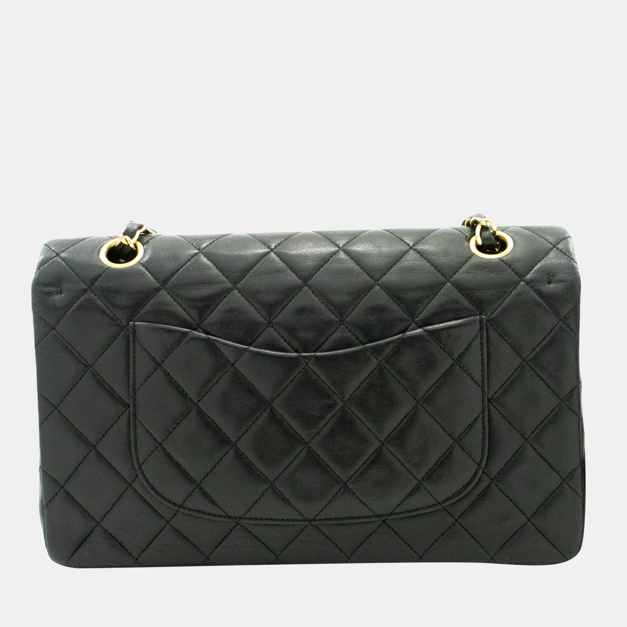 

Chanel Black Leather Classic Double Flap Bag