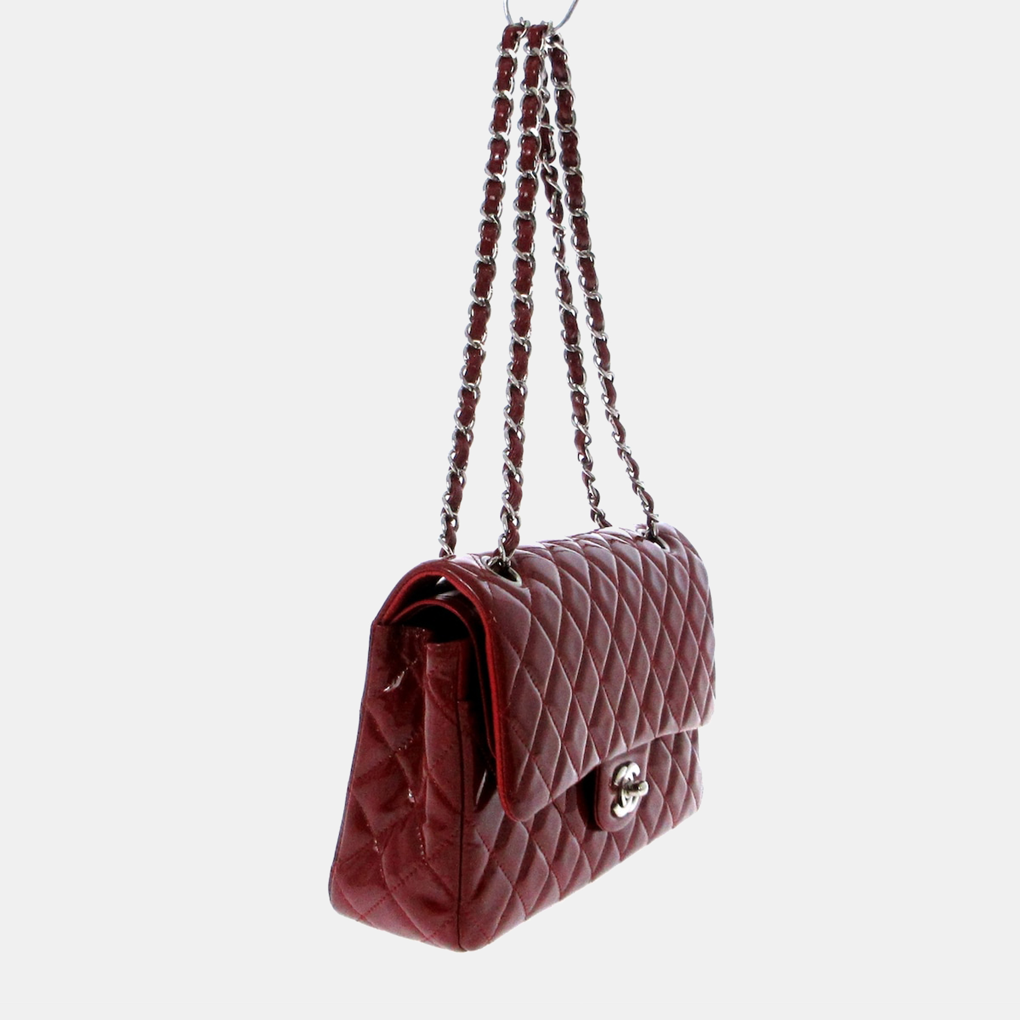 

Chanel Burgundy Patent Leather Classic Double Flap Bag