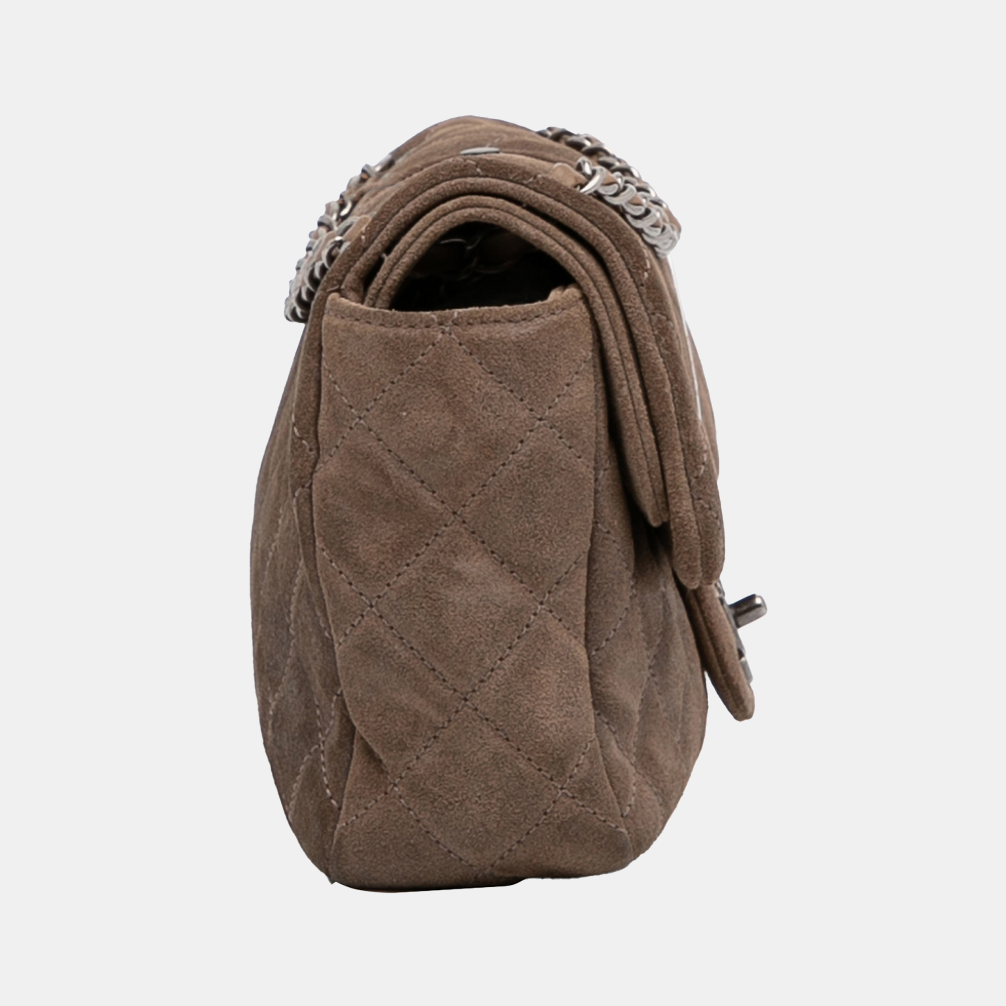 

Chanel Brown Small Classic Suede Double Flap