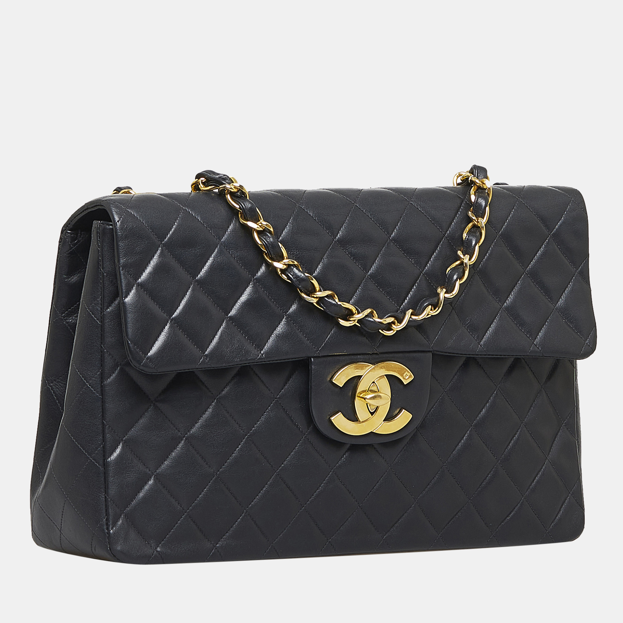 

Chanel Black Maxi Classic Lambskin Single Flap