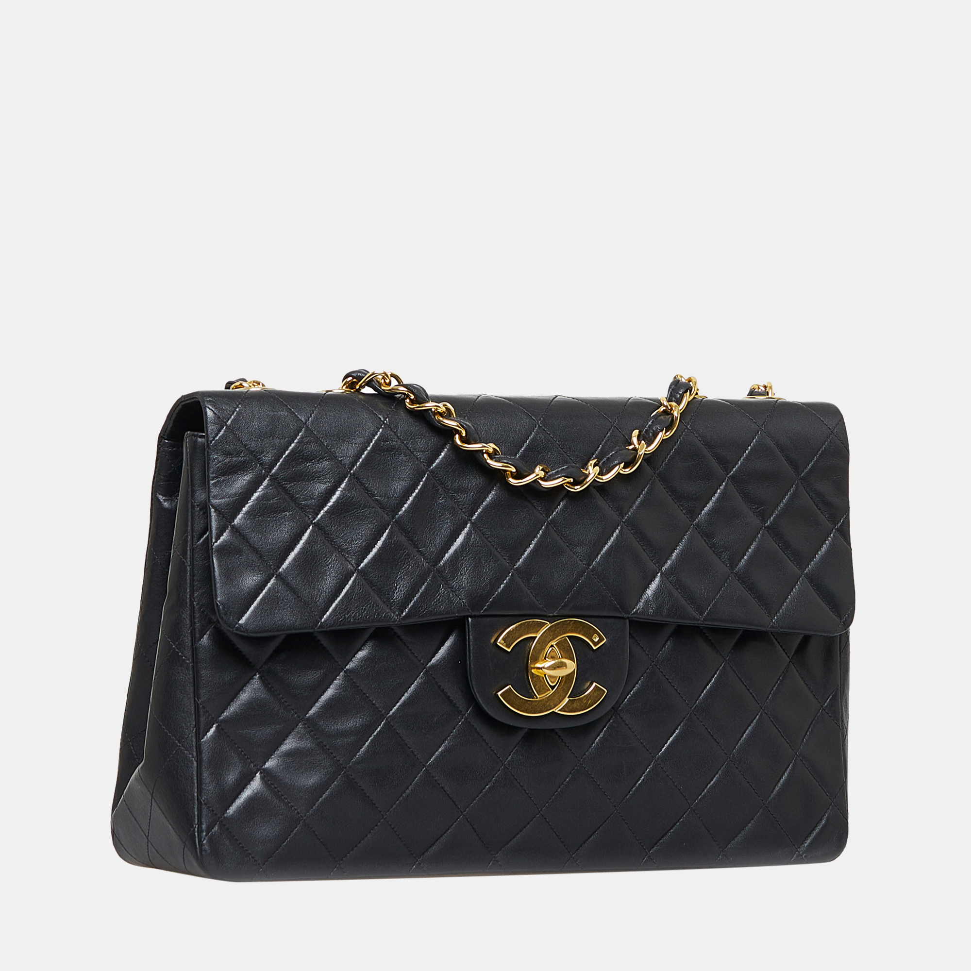 

Chanel Black Maxi Classic Lambskin Single Flap