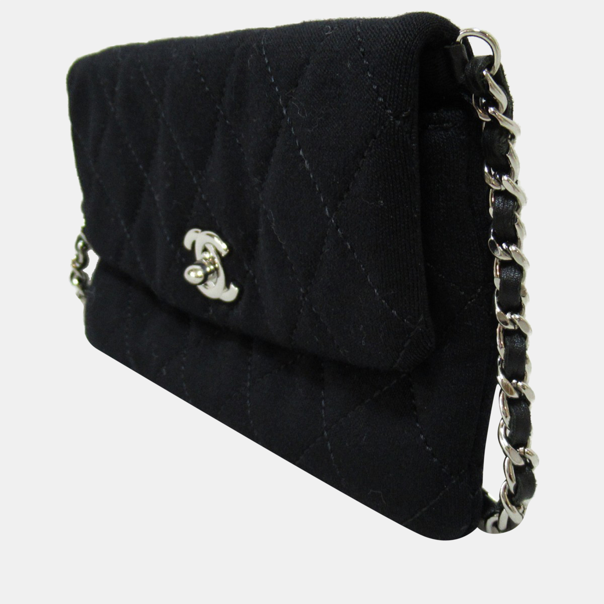 

Chanel Black Cotton MIni Quilted Jersey Flap Bag