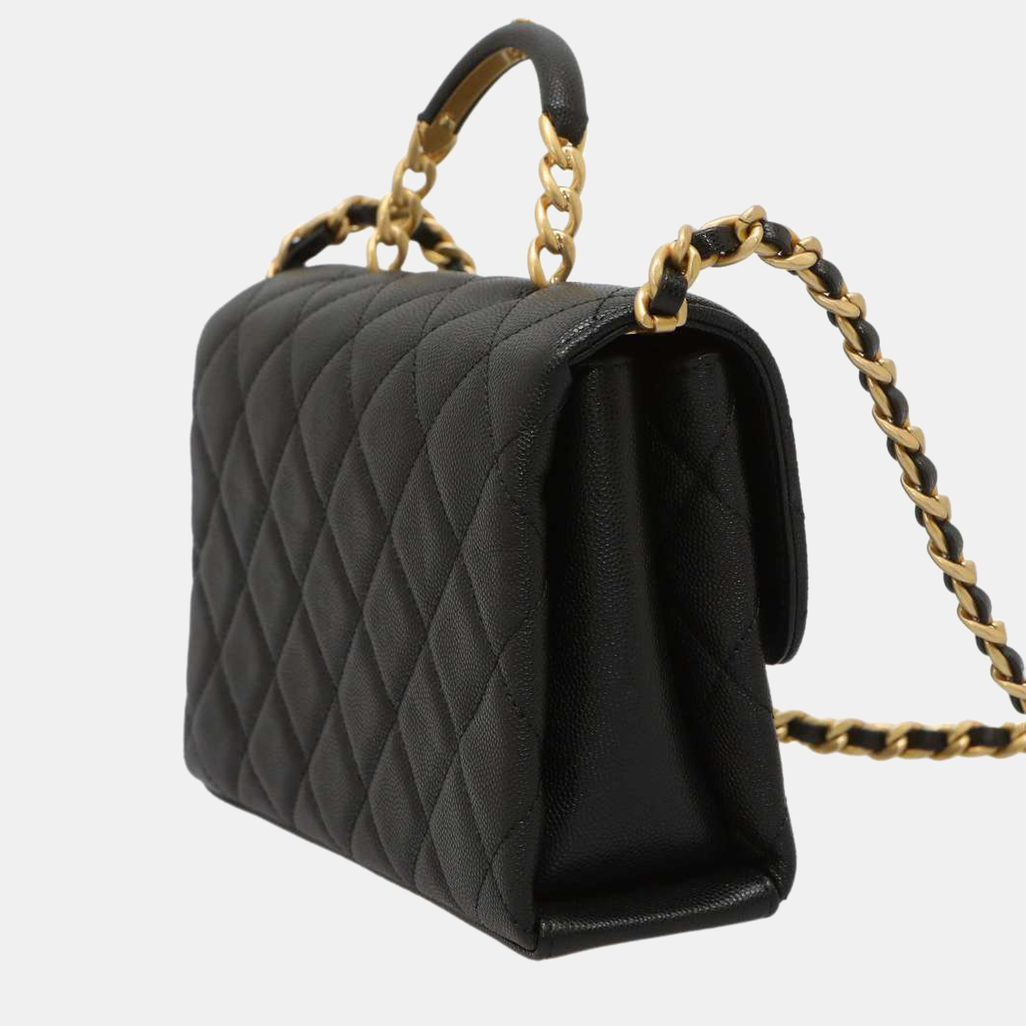 

Chanel black Leather Classic Rectangular Top Handle Bag