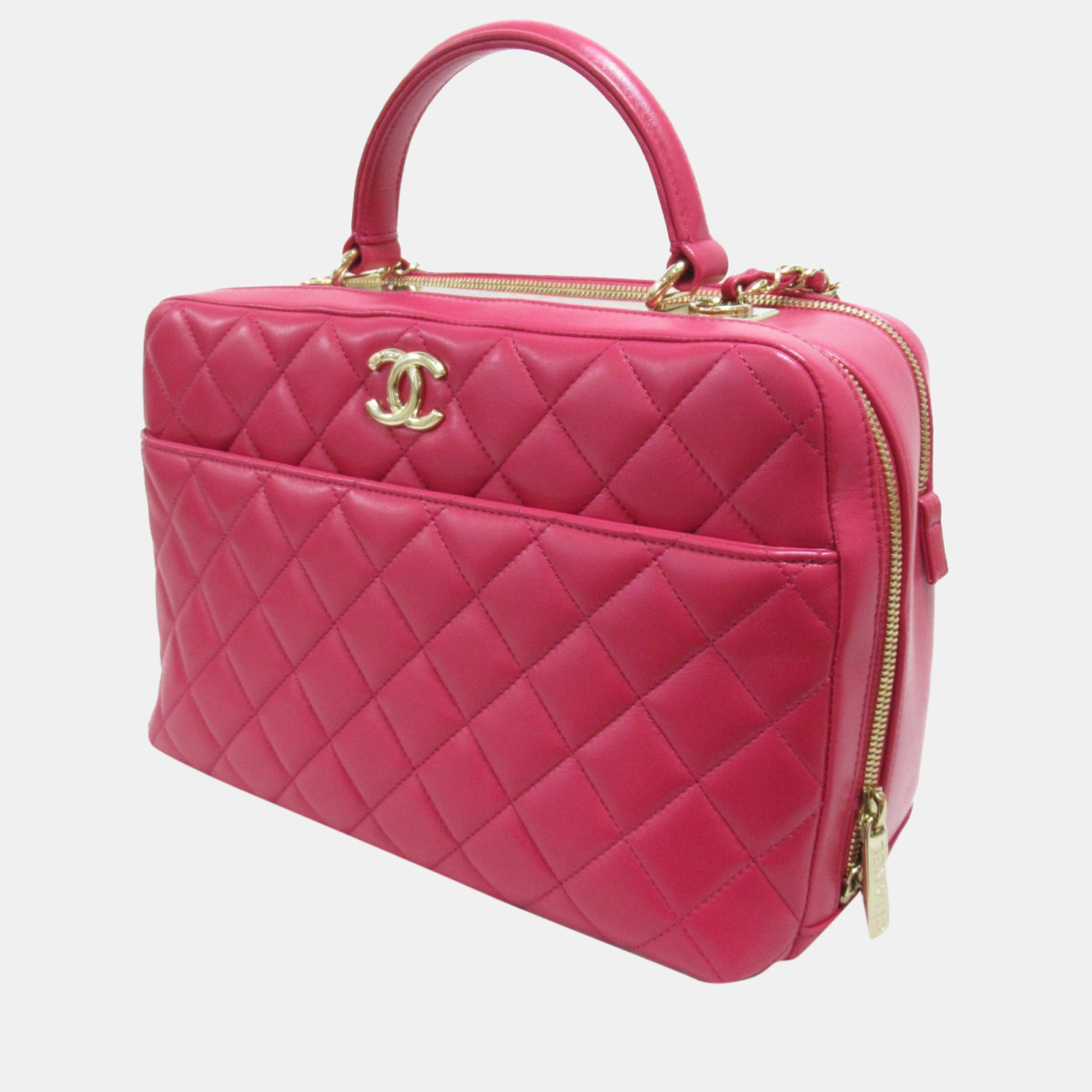 

Chanel Pink Leather Large Trendy CC Flap Top Handle Bag