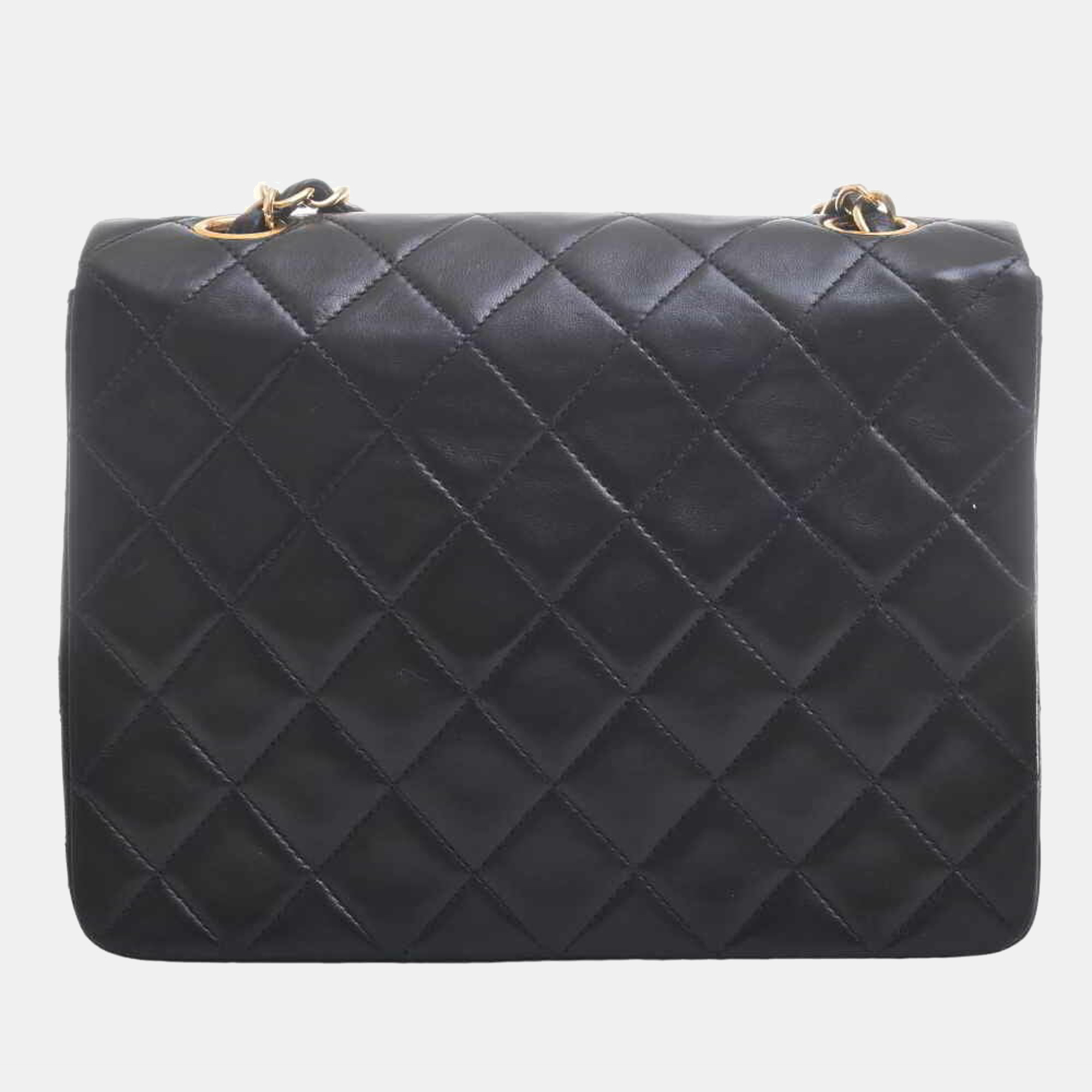 

Chanel Black Leather Classic Square Double Flap Shoulder Bag