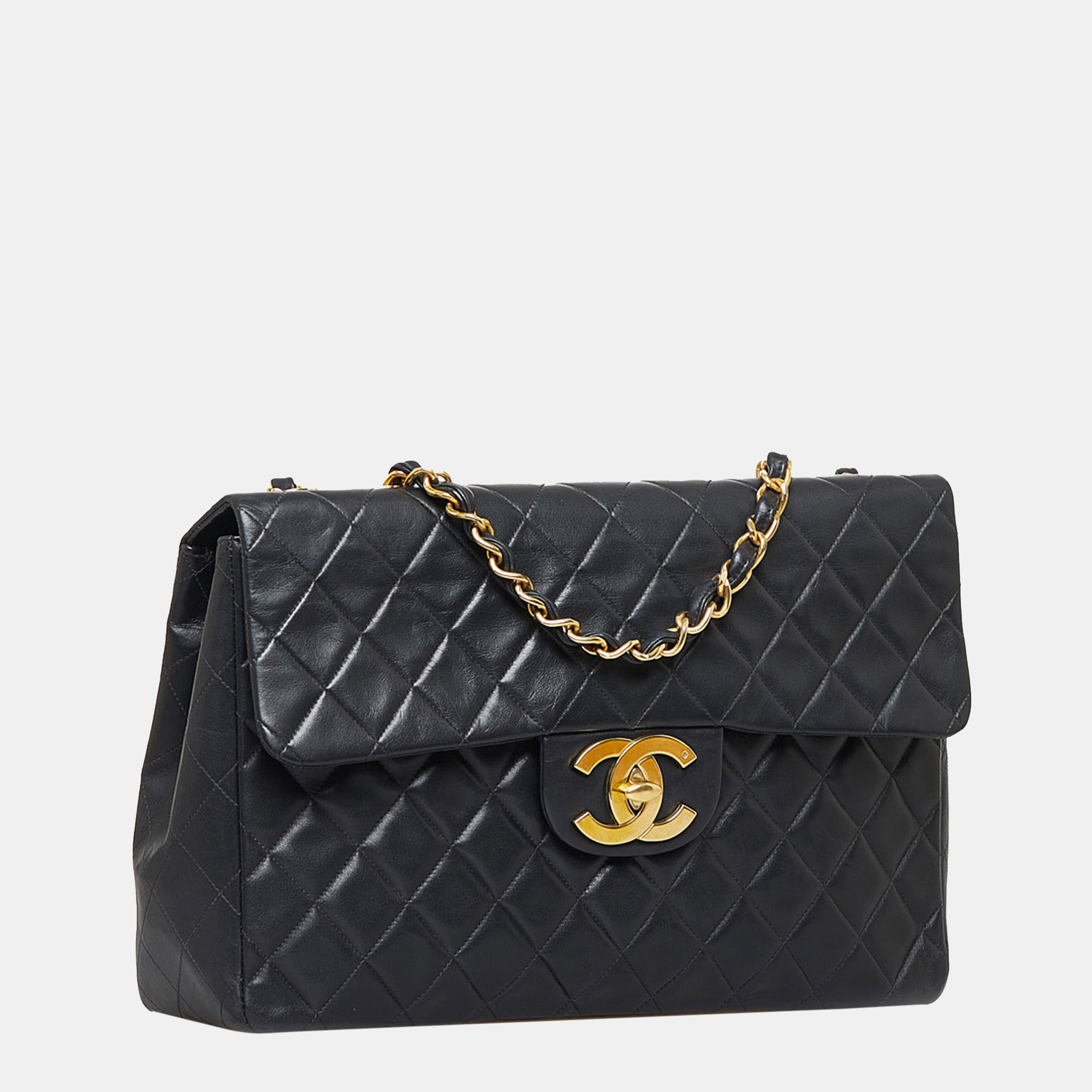 

Chanel Black Maxi Classic Lambskin Single Flap