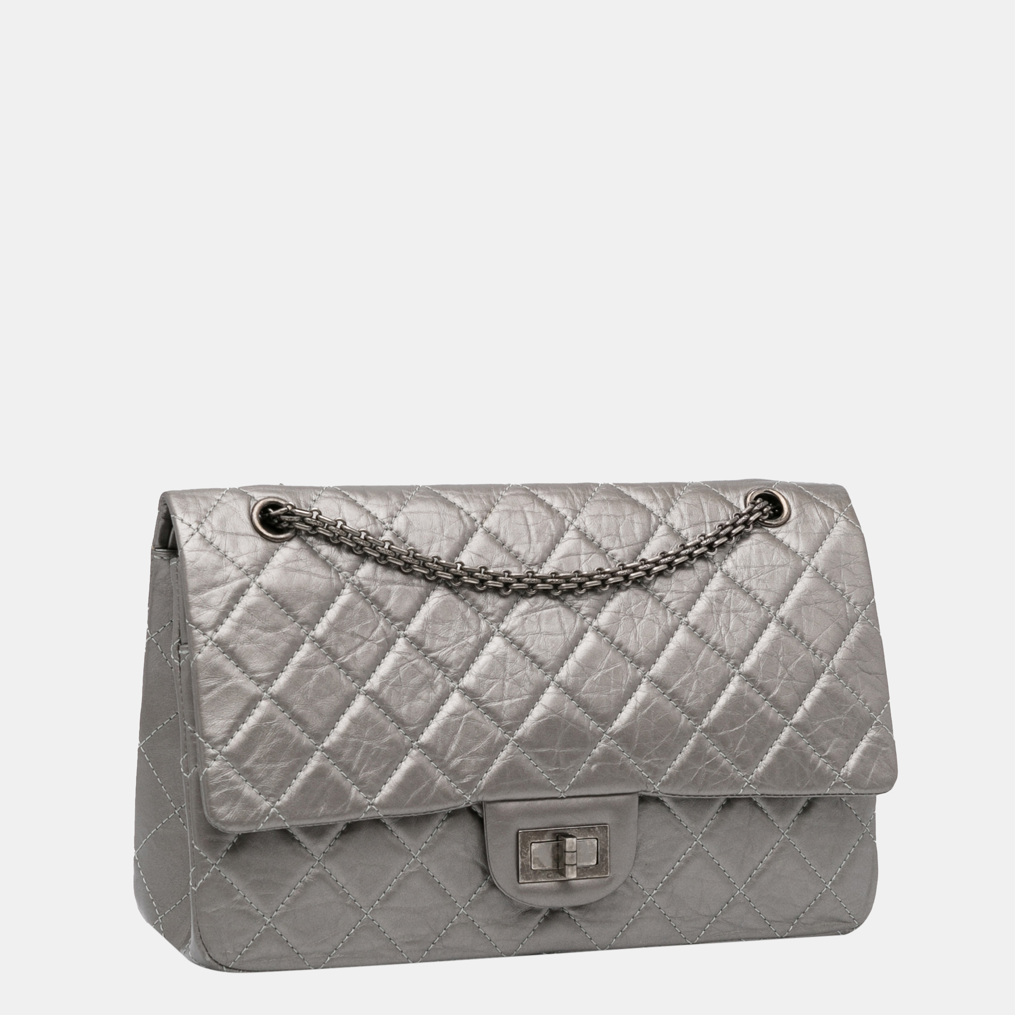 

Chanel Silver Reissue 2.55 Aged Calfskin Double Flap 227