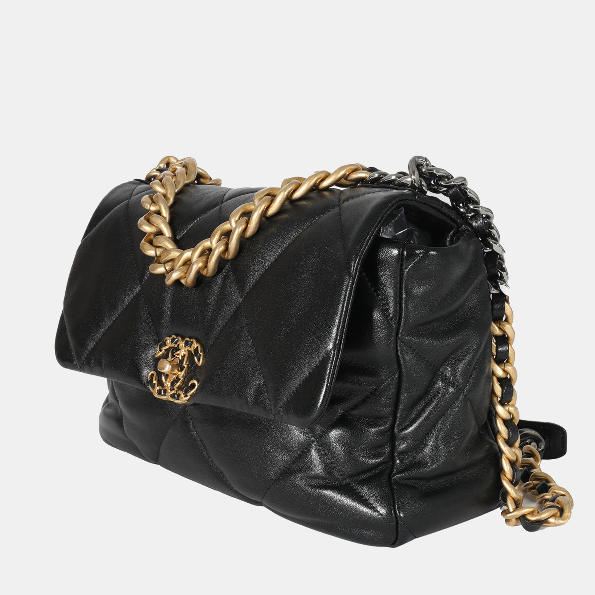

Chanel Black Quilted Leather Chanel 19 Flap Bag