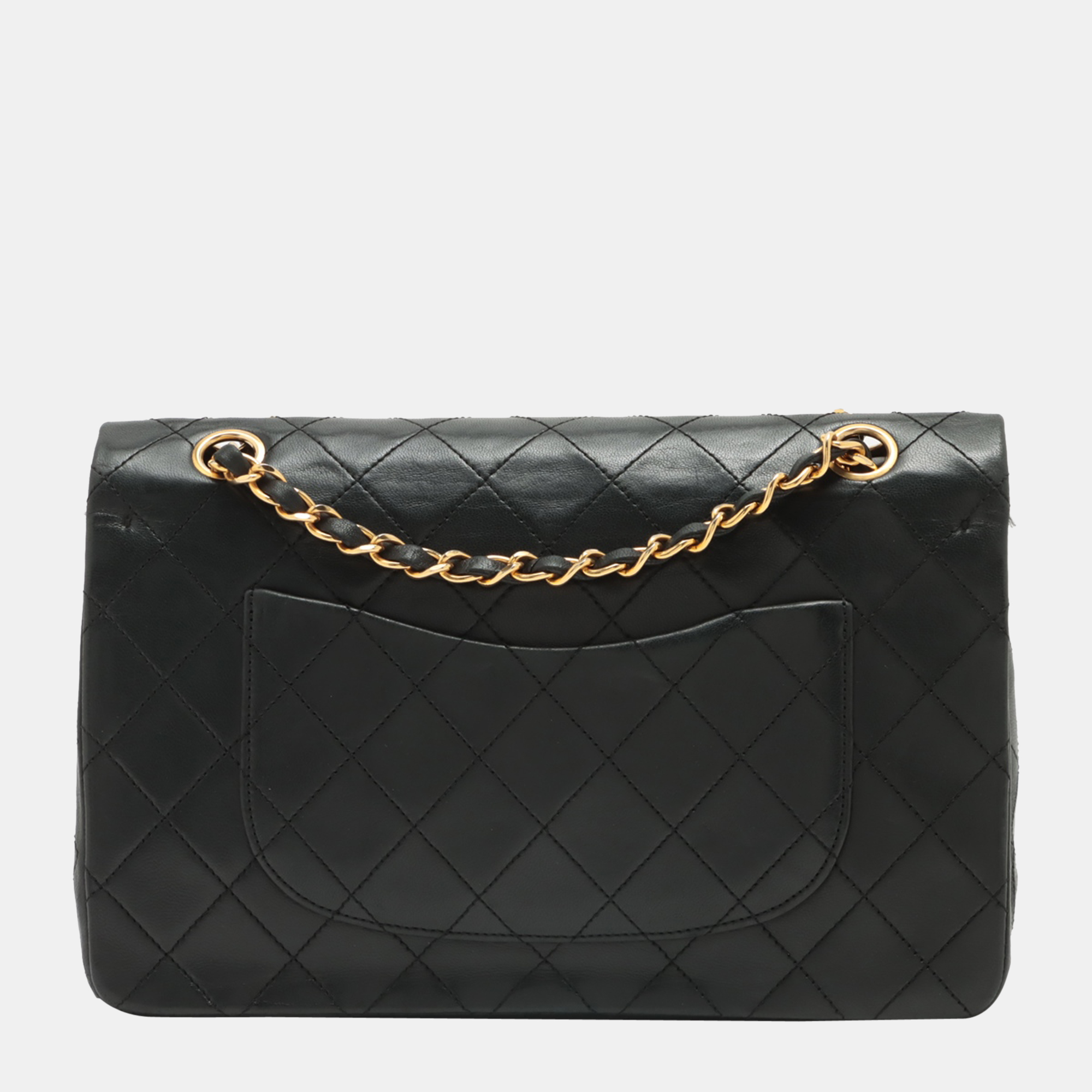

Chanel Black Leather Vintage Medium Classic Double Flap Shoulder Bag