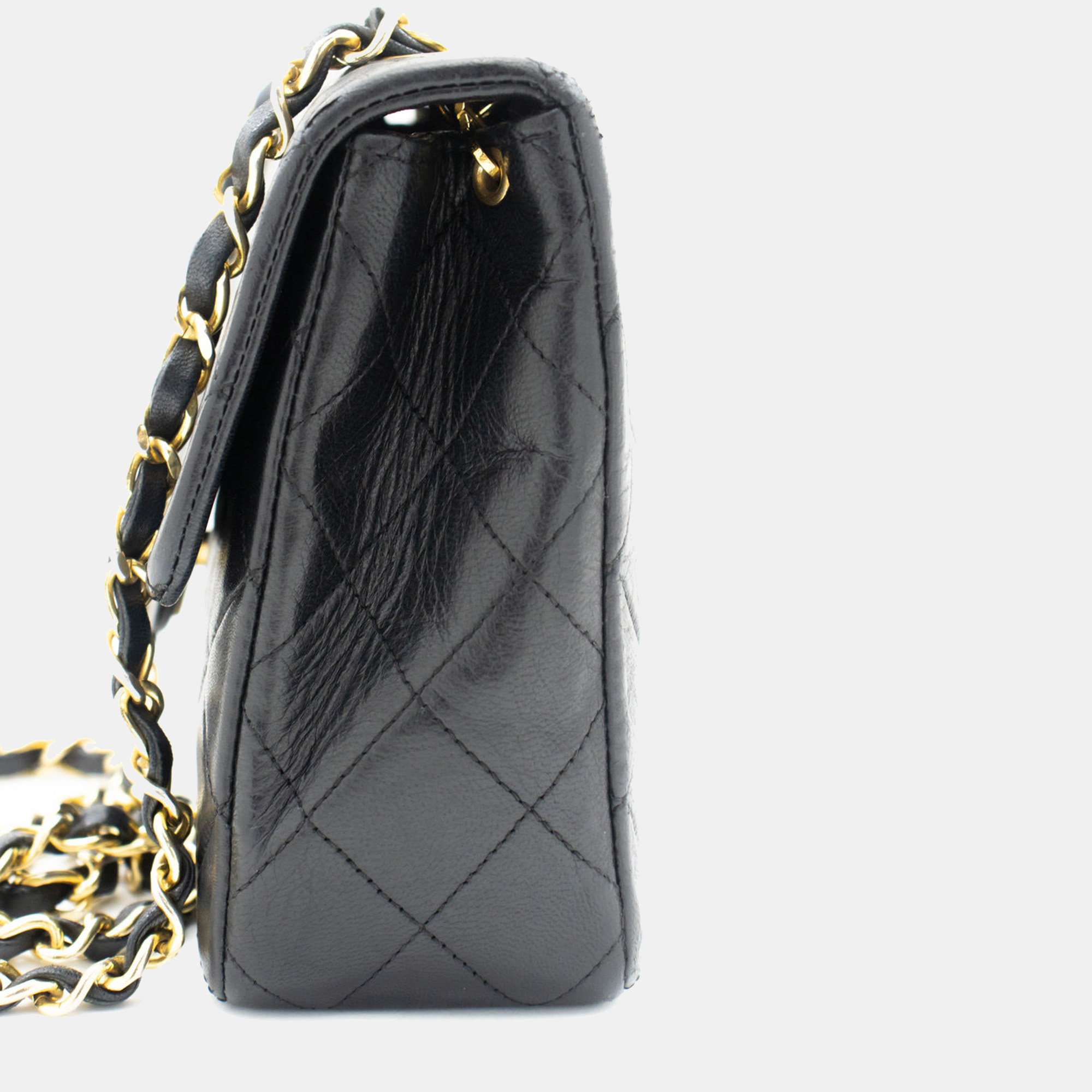 

Chanel Black Leather Classic Single Flap Bag