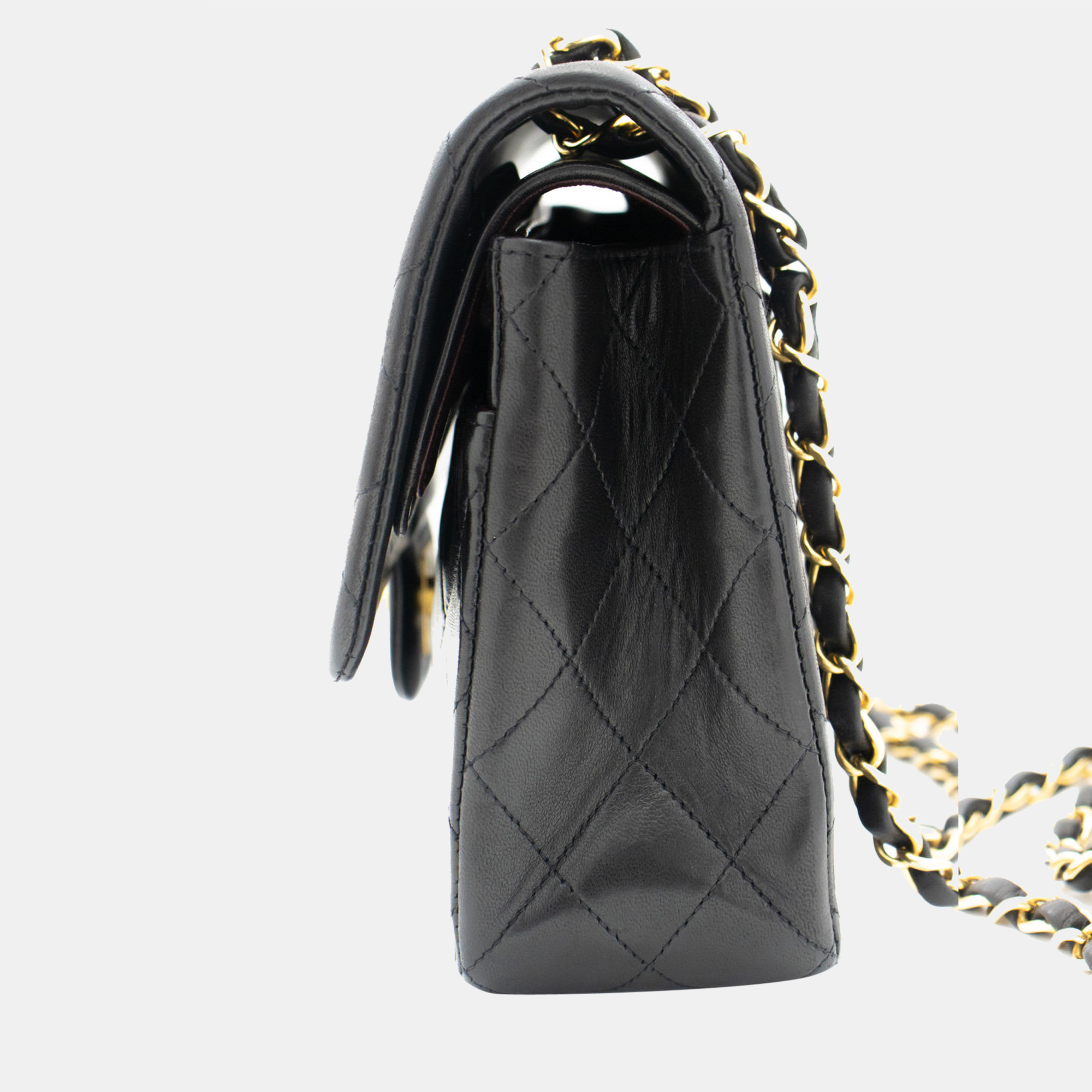 

Chanel Black Leather Vintage Jumbo Classic Double Flap Shoulder Bag