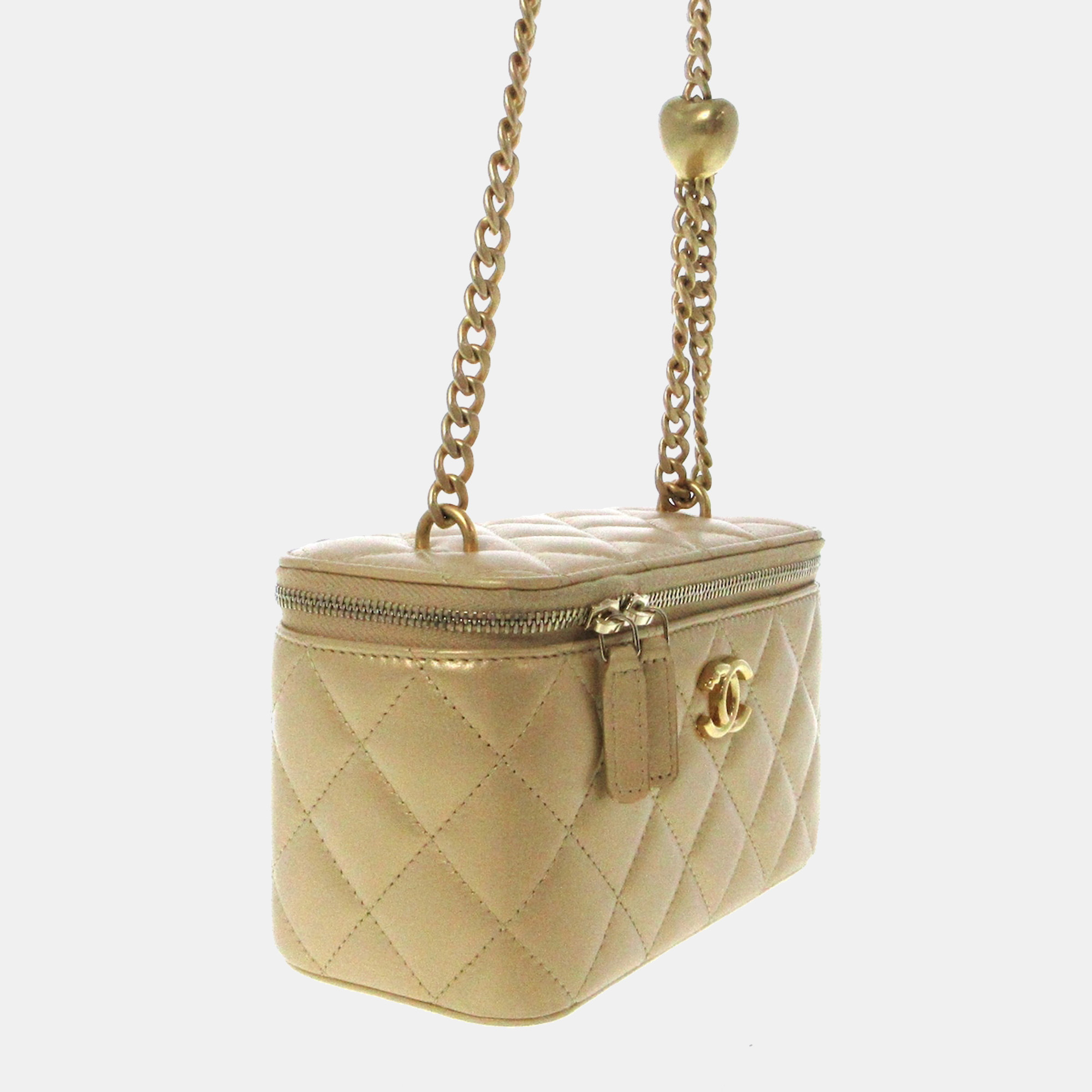 

Chanel Gold Leather Vanity bag