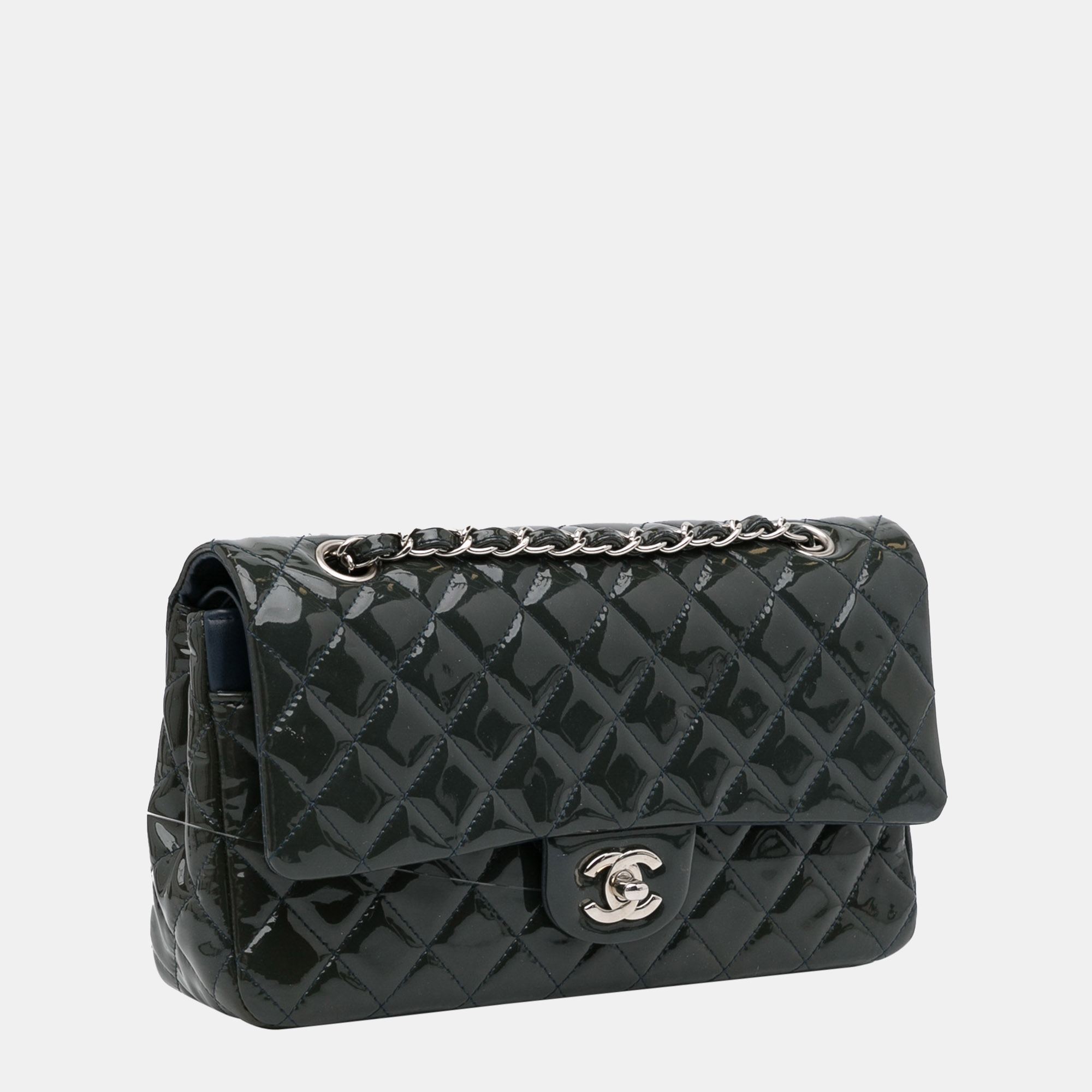

Chanel Blue Medium Classic Patent Double Flap